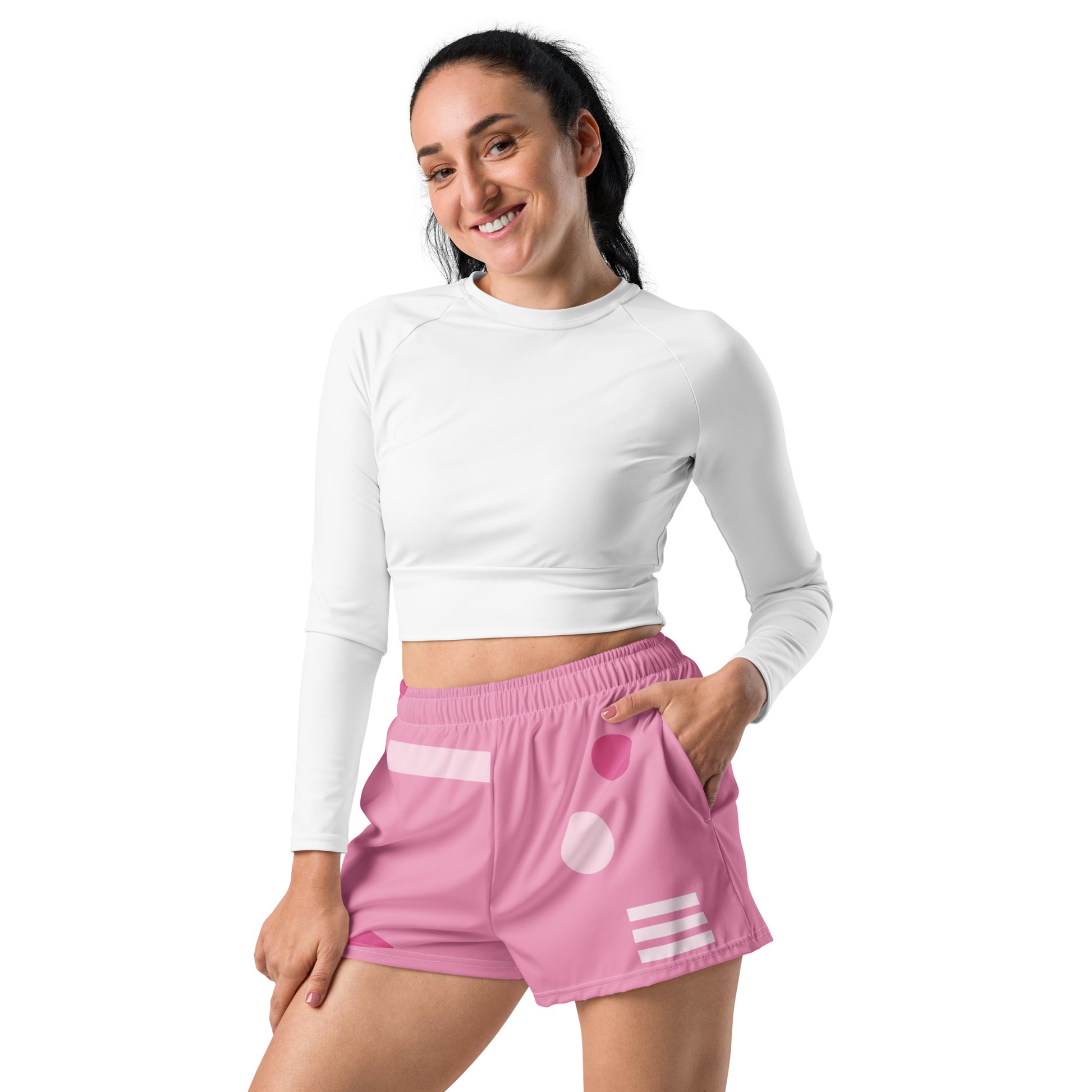 TIMELESS All-Over Print Unisex Athletic Shorts (Pink) - SOULSKY