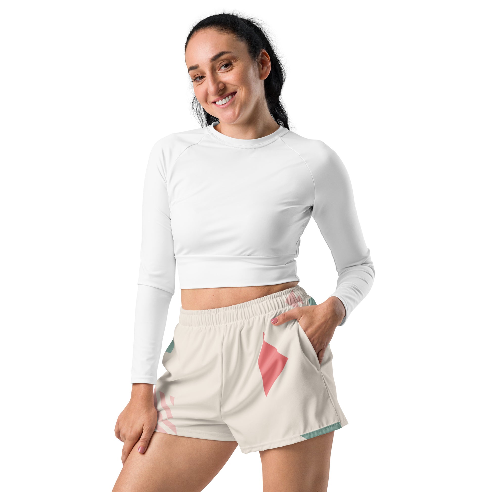 UNIQUE All-Over Print Unisex Athletic Shorts (Cream) - SOULSKY