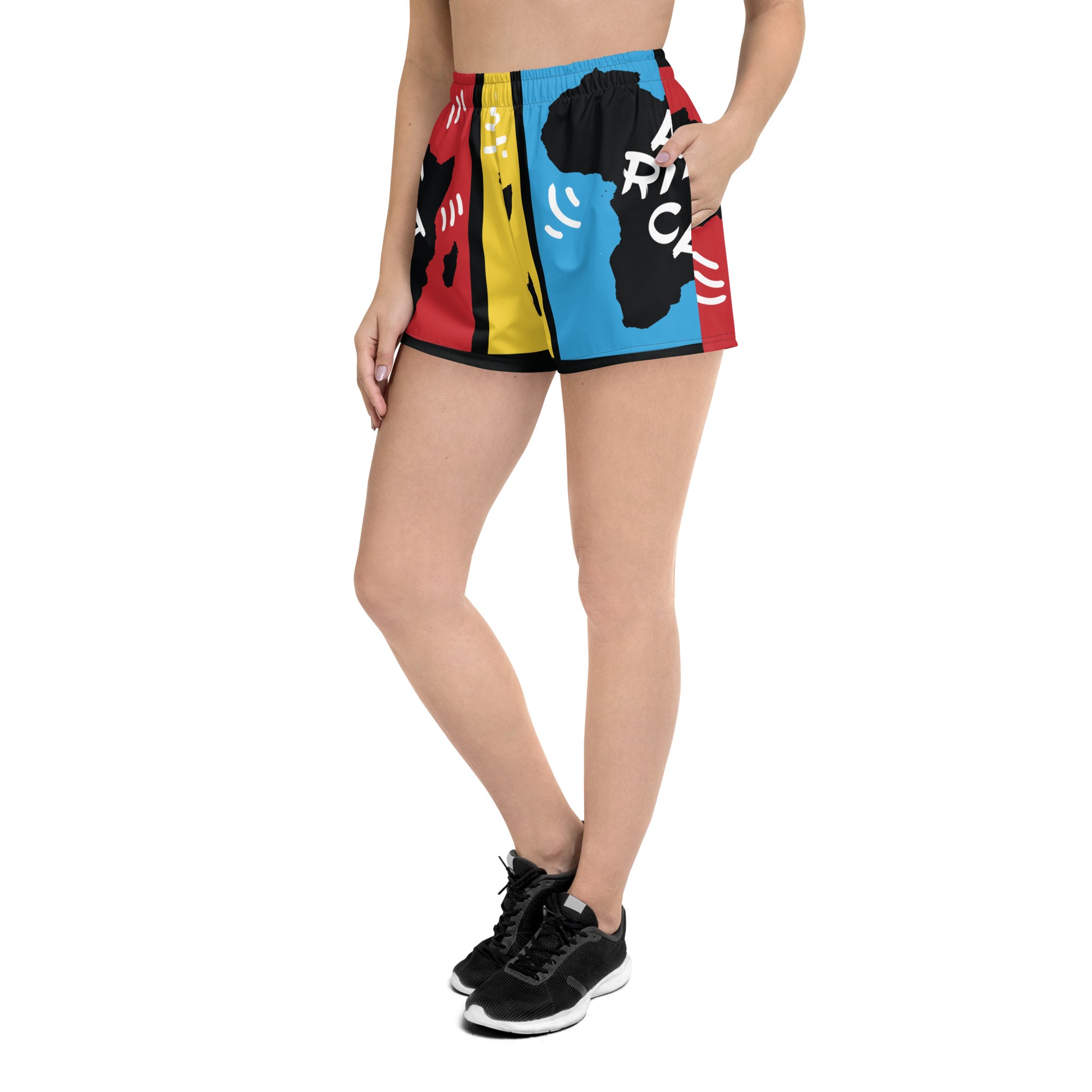 AFRICA PRIMARY All-Over Print Unisex Athletic Shorts - SOULSKY