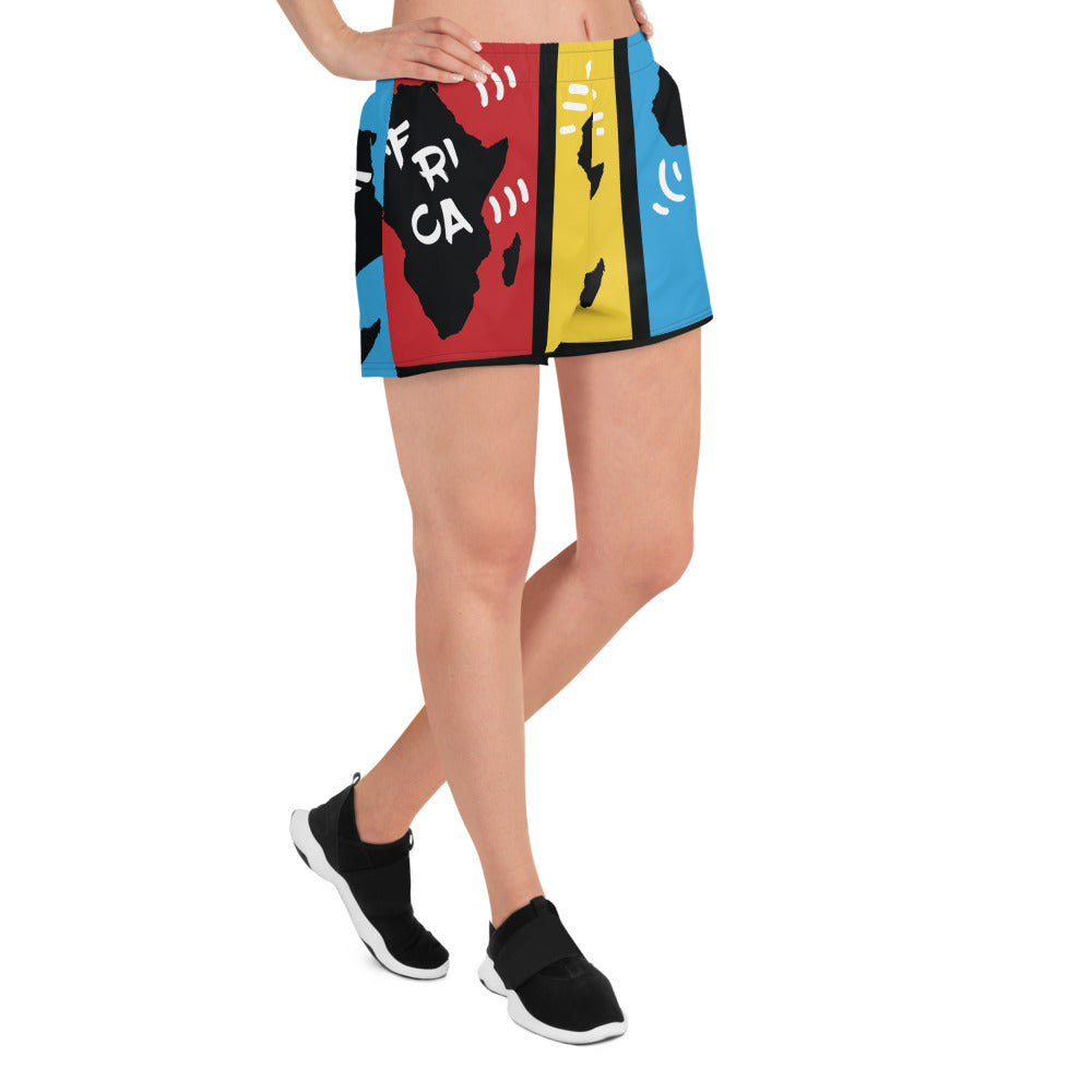 AFRICA PRIMARY All-Over Print Unisex Athletic Shorts - SOULSKY