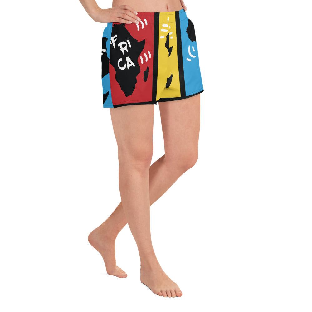 AFRICA PRIMARY All-Over Print Unisex Athletic Shorts - SOULSKY