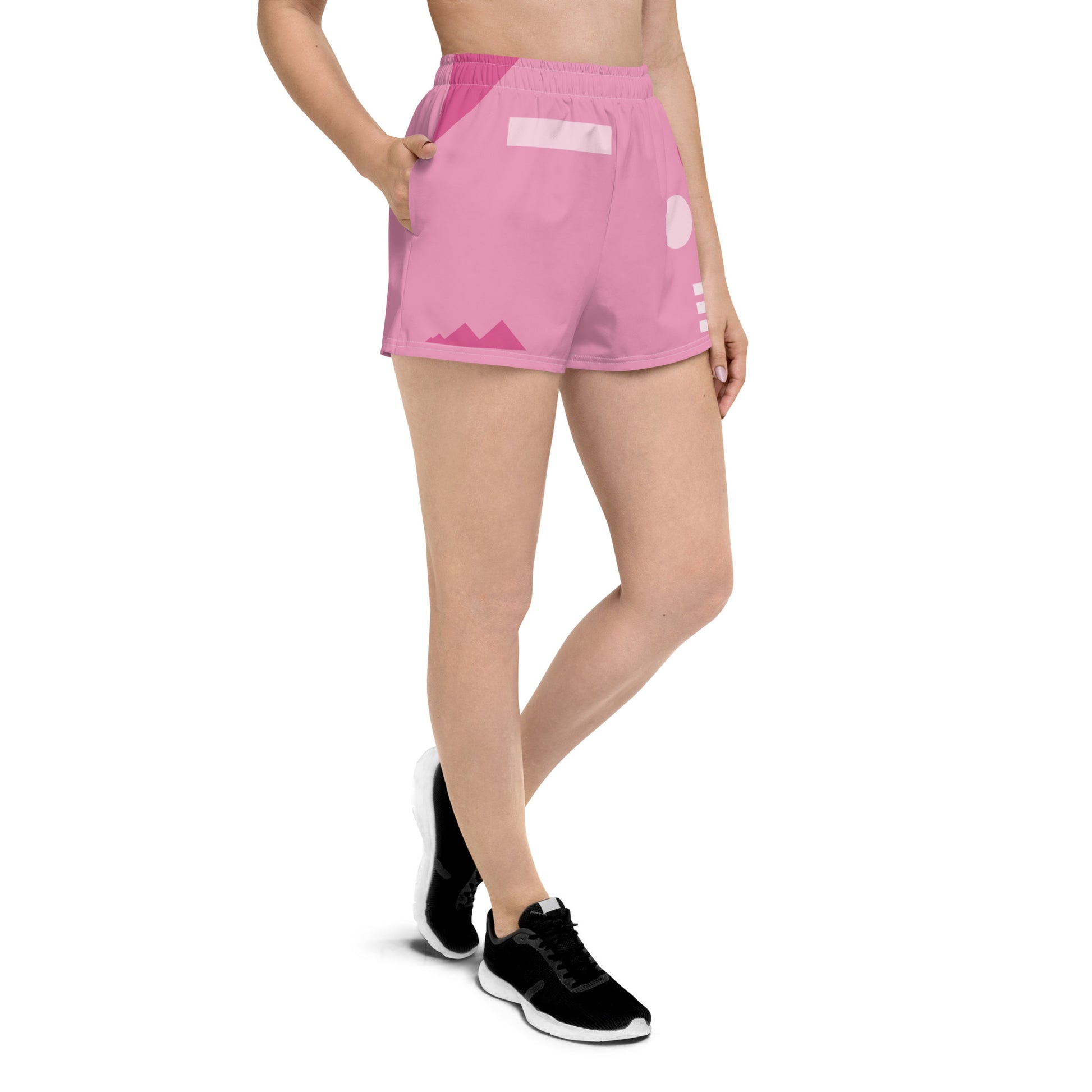 TIMELESS All-Over Print Unisex Athletic Shorts (Pink) - SOULSKY