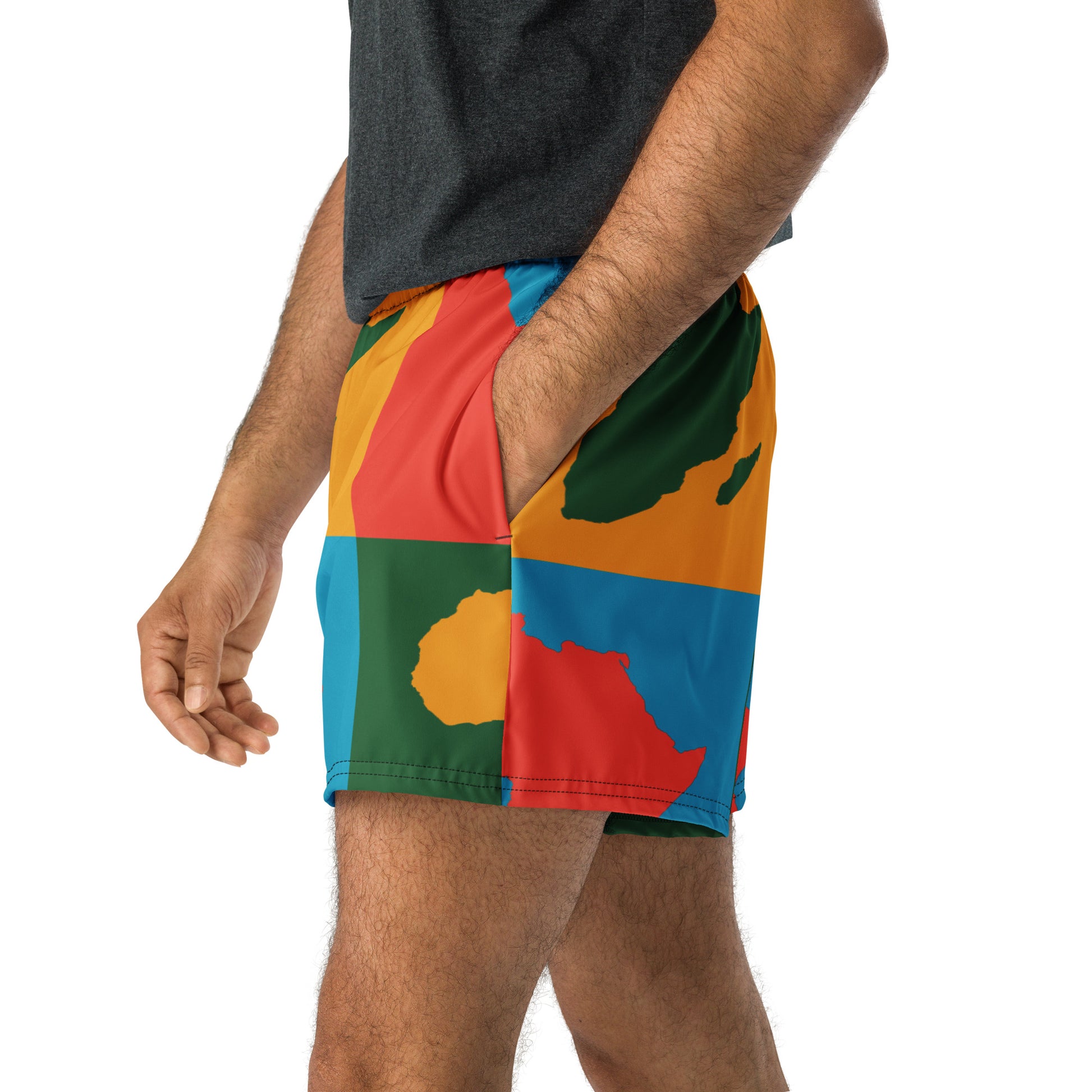 AFRICA WARHOL All-Over Print Unisex Athletic Shorts (Bright) - SOULSKY