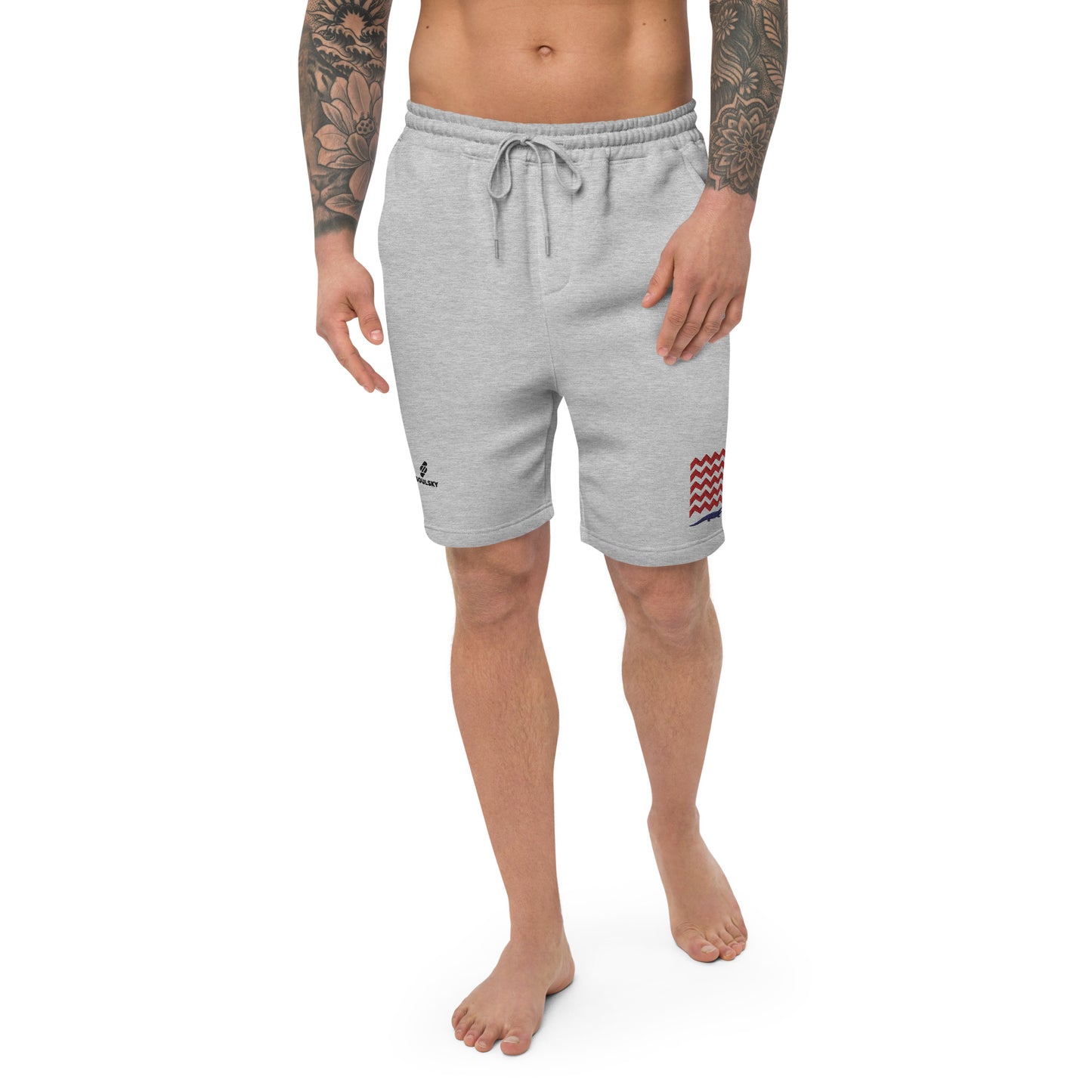 BE PATIENT Fleece Shorts (White and Gray)