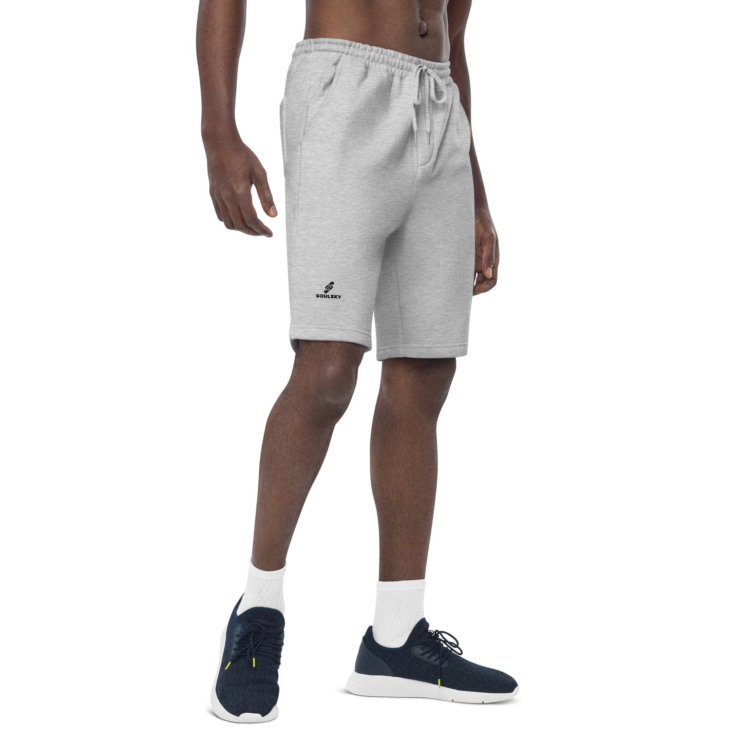 BE PATIENT Fleece Shorts (White and Gray)
