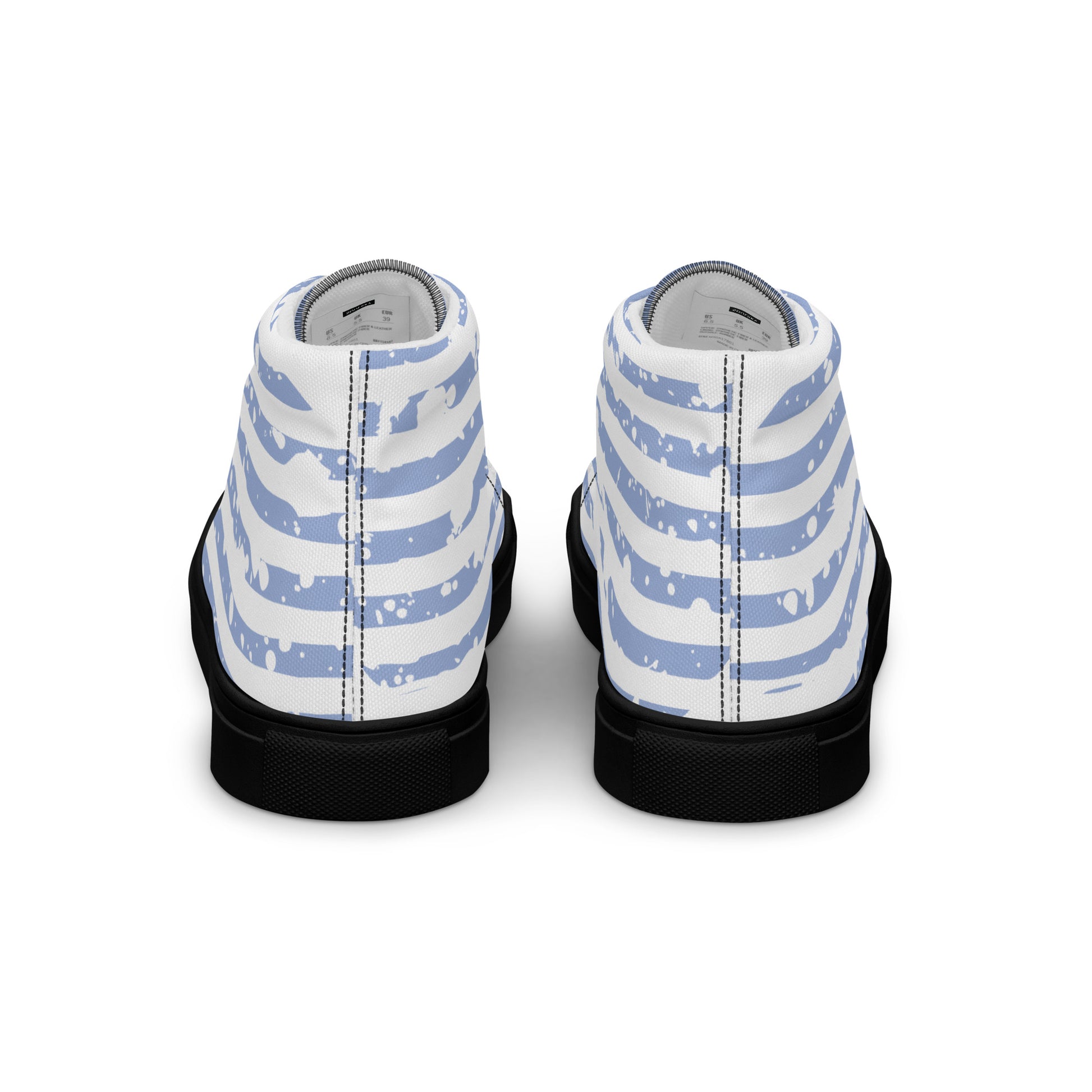 SHINE BRIGHT Men’s High Top Canvas Shoes (Light Blue) - SOULSKY