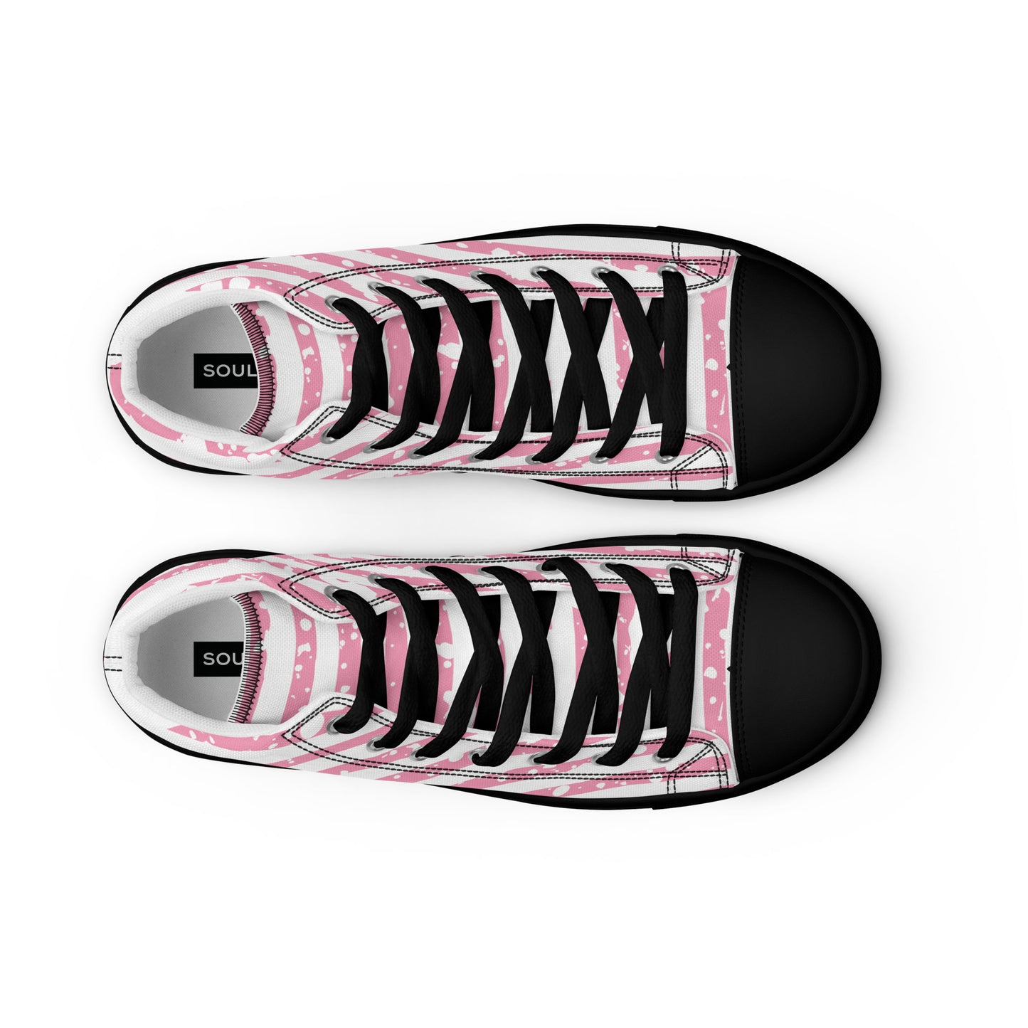 SHINE BRIGHT Men’s High Top Canvas Shoes (Pink)