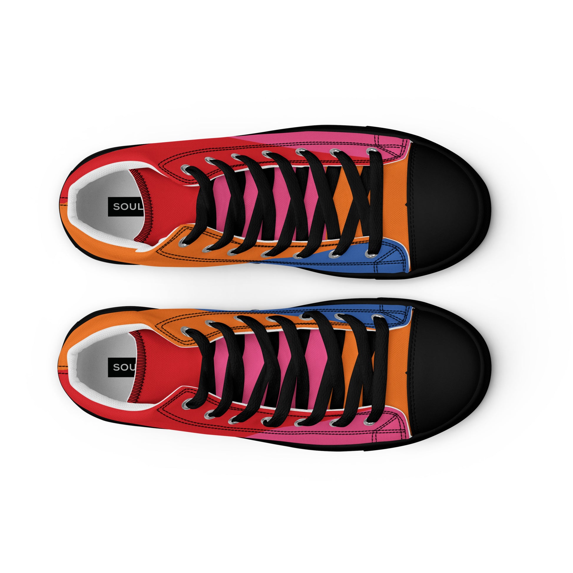 COLORFUL Men’s High Top Canvas Shoes (80's Flow) - SOULSKY