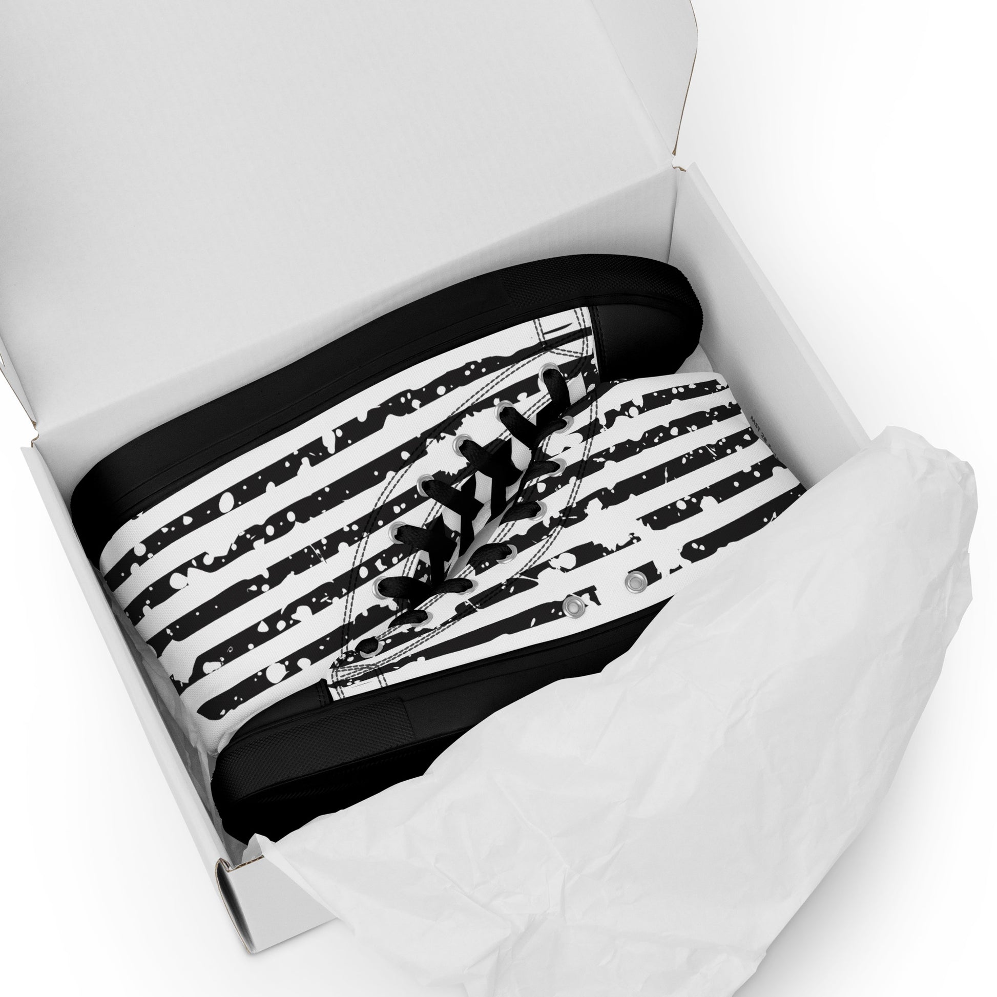 SHINE BRIGHT Men’s High Top Canvas Shoes (Black) - SOULSKY
