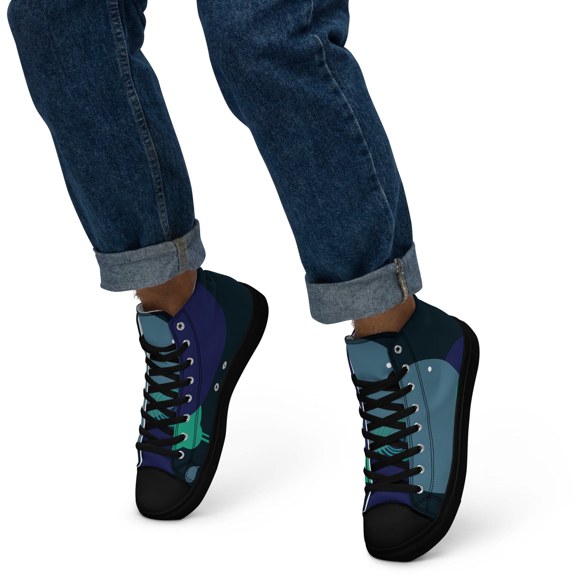 ARTIST Men’s High Top Canvas Shoes (Blue Tones) - SOULSKY