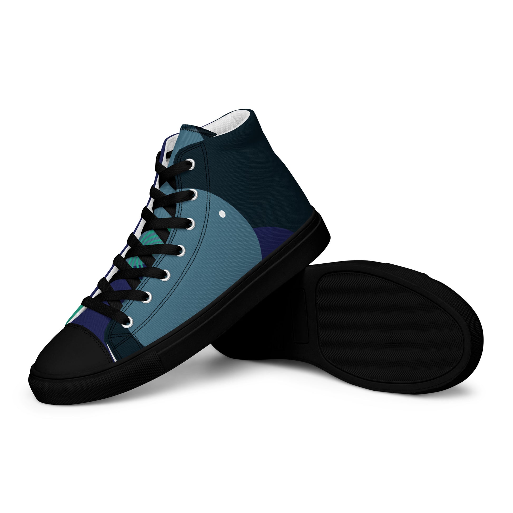 ARTIST Men’s High Top Canvas Shoes (Blue Tones) - SOULSKY