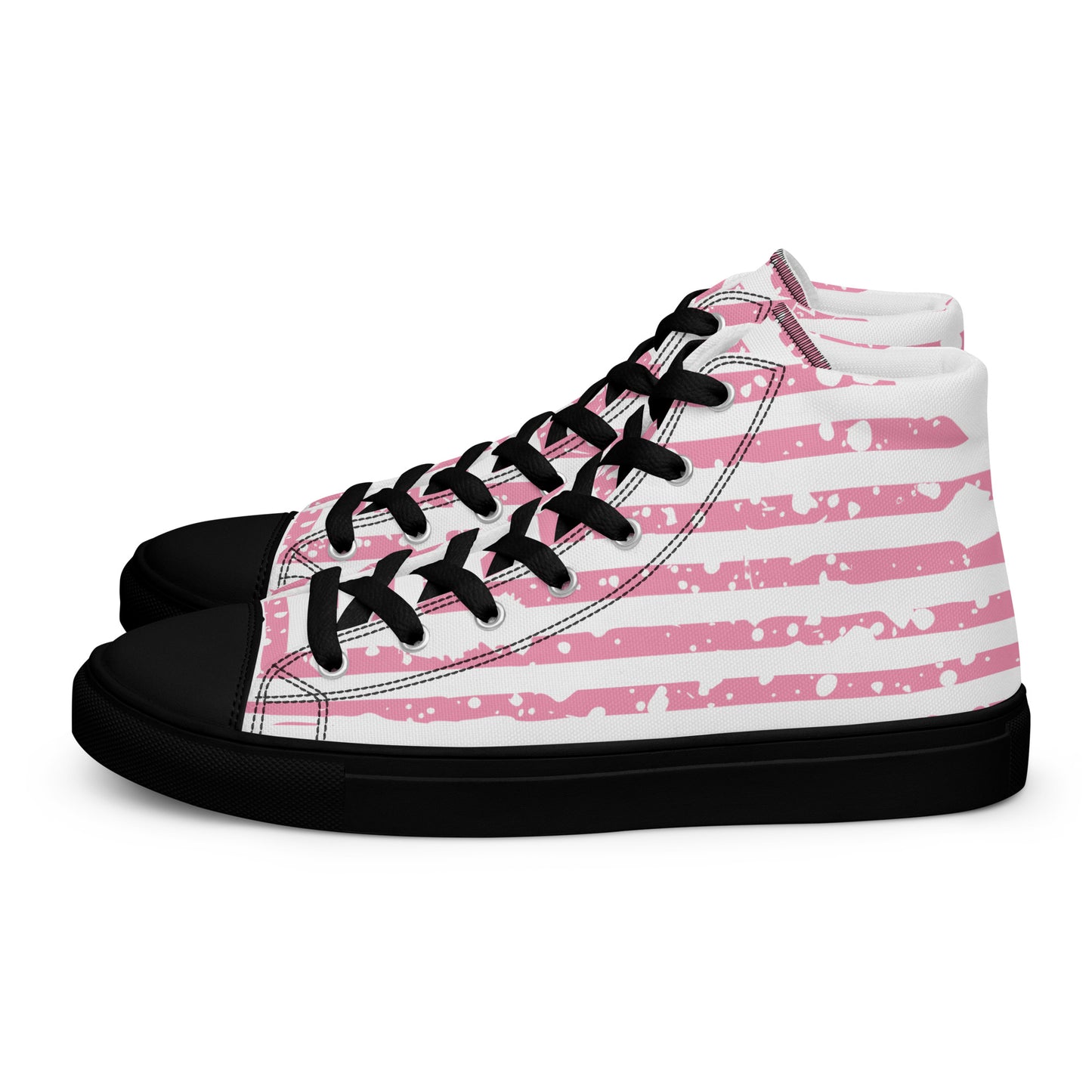 SHINE BRIGHT Men’s High Top Canvas Shoes (Pink)