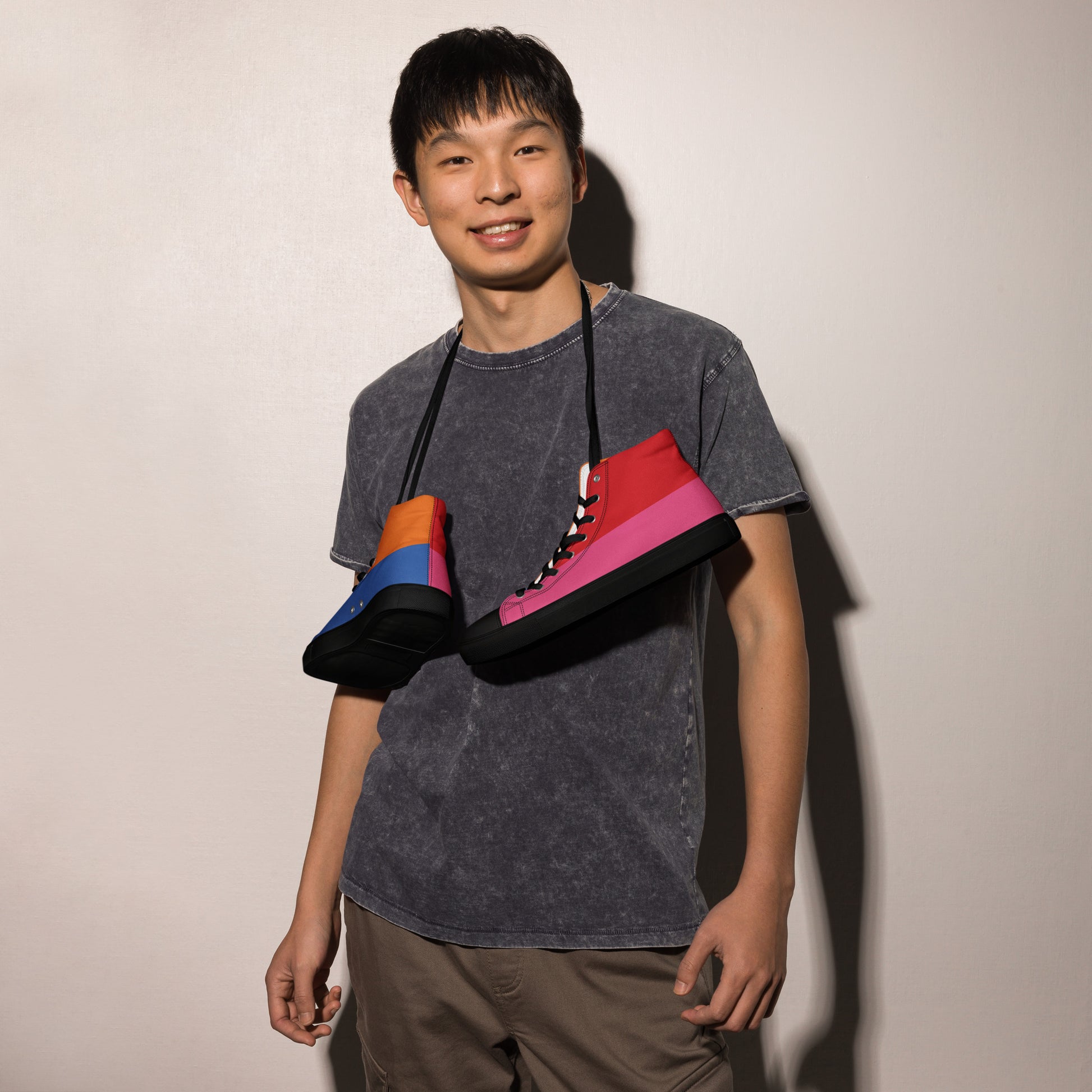 COLORFUL Men’s High Top Canvas Shoes (80's Flow) - SOULSKY