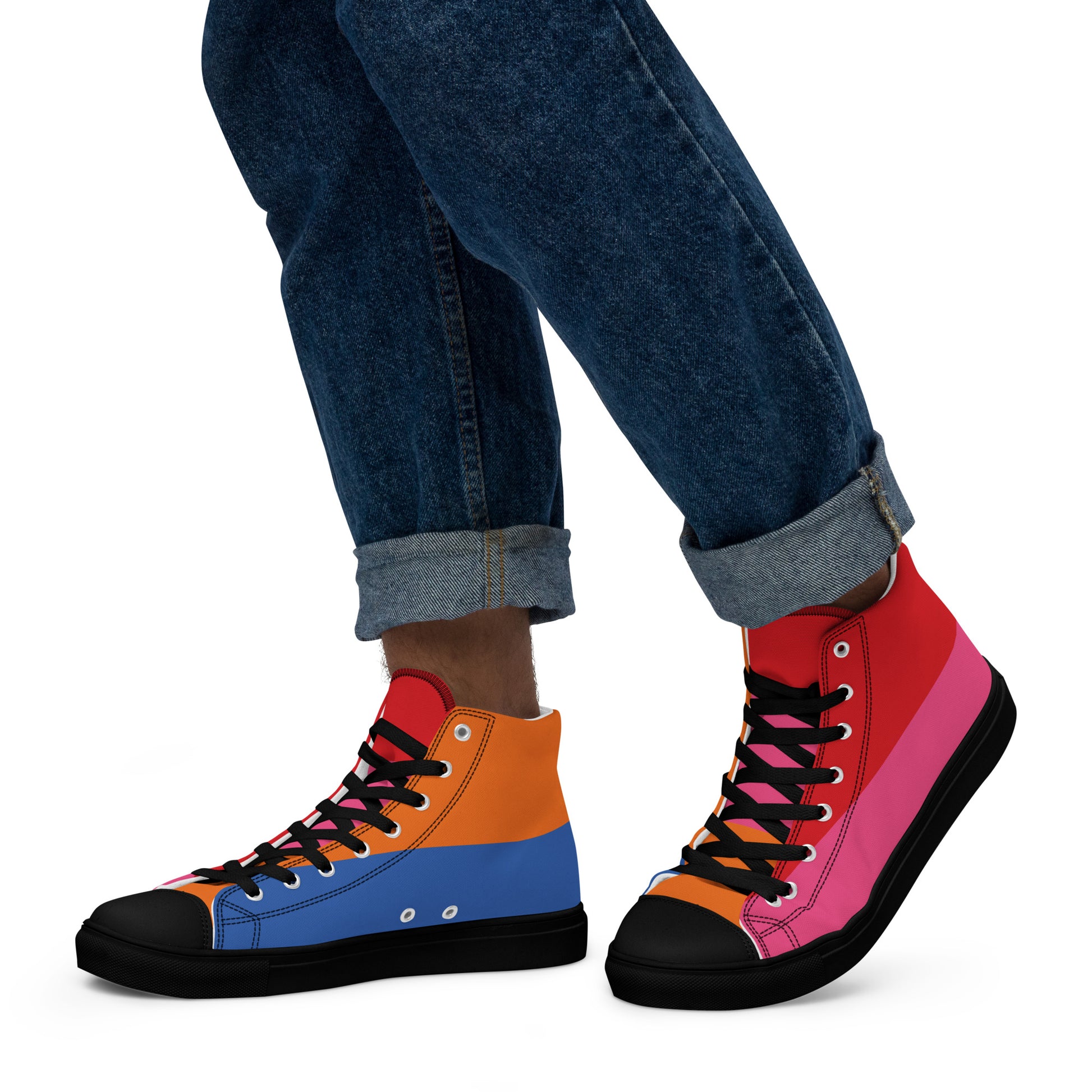 COLORFUL Men’s High Top Canvas Shoes (80's Flow) - SOULSKY