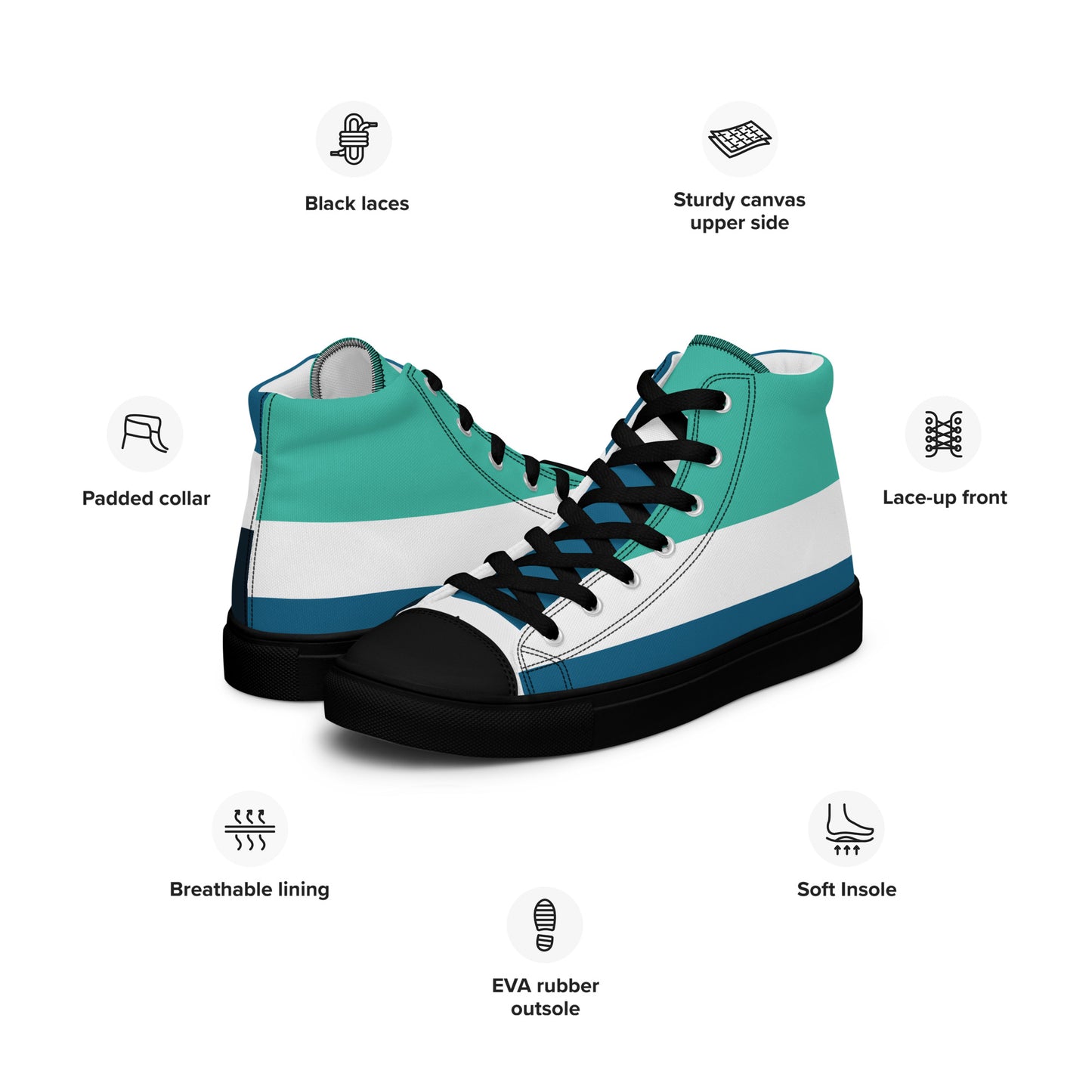 OCEAN DEPTHS Men’s High Top Canvas Shoes