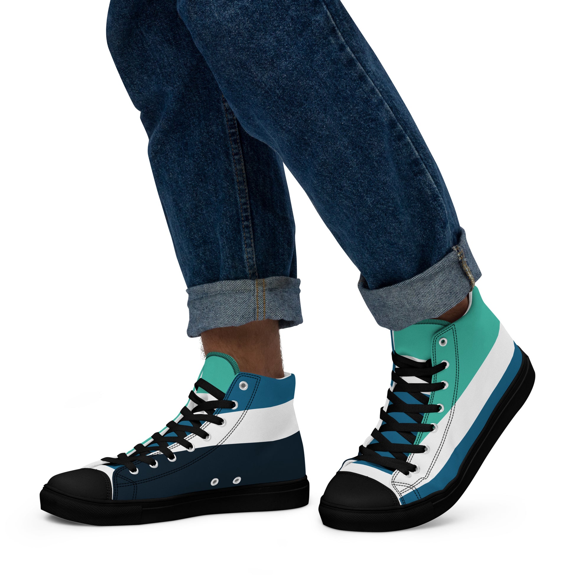 OCEAN DEPTHS Men’s High Top Canvas Shoes - SOULSKY