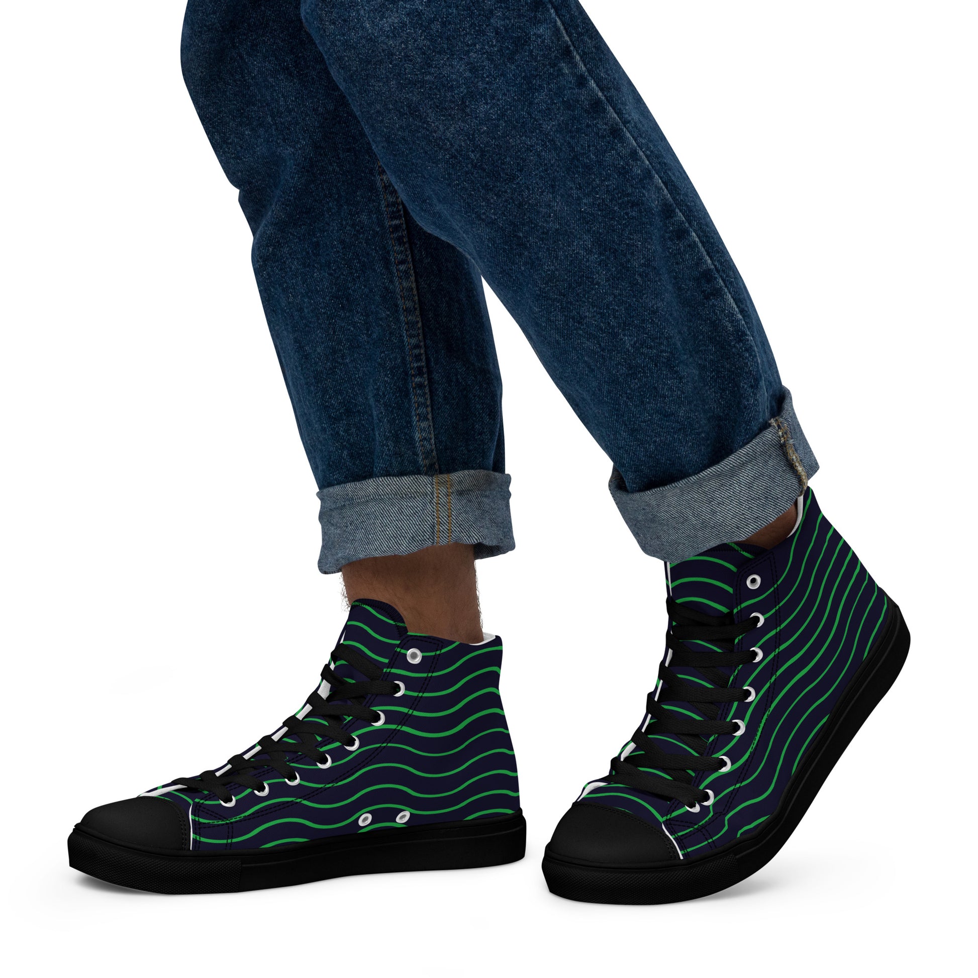 BE LIKE WATER Men’s High Top Canvas Shoes - SOULSKY