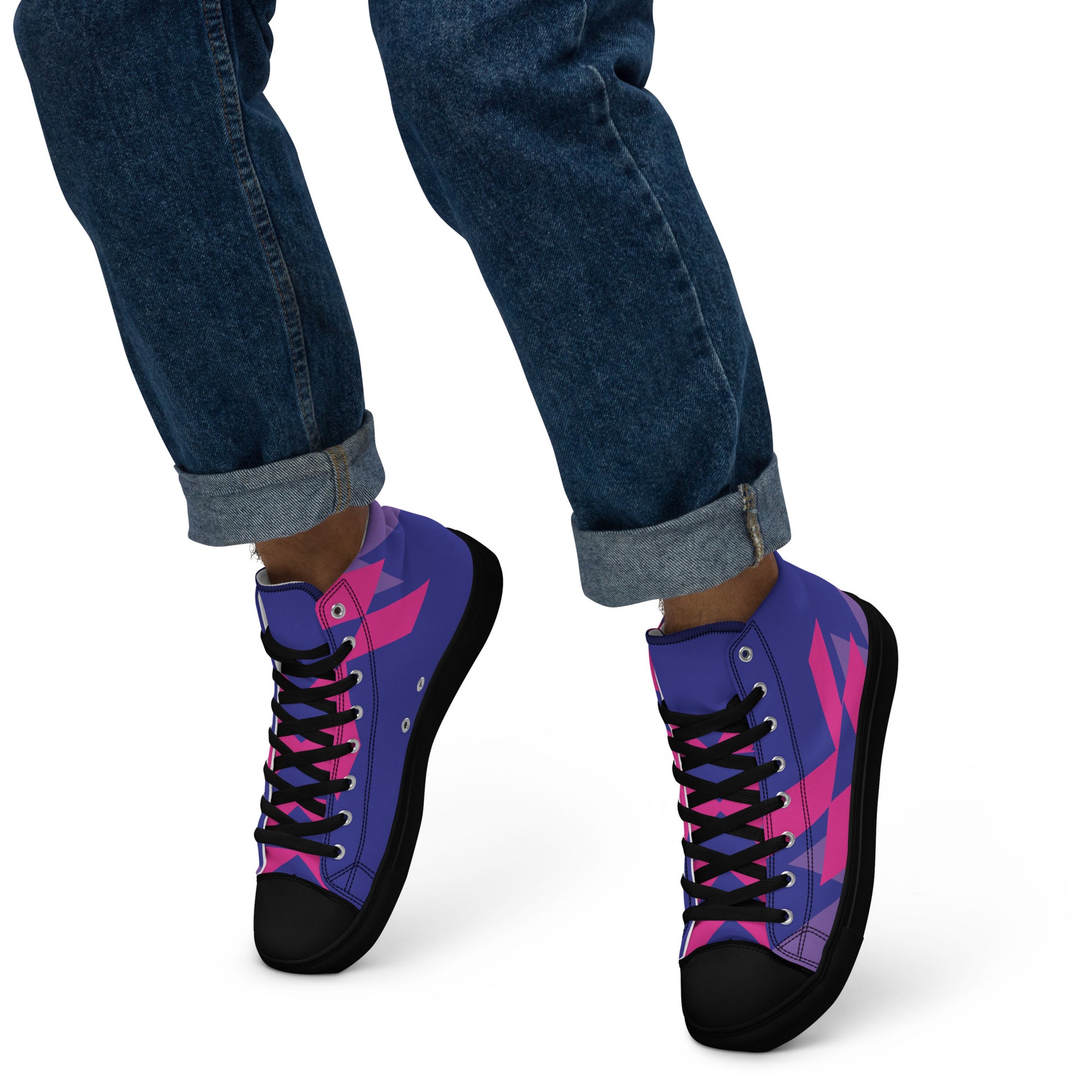 BE BRAVE Men’s High Top Canvas Shoes (Purple, Pink) - SOULSKY