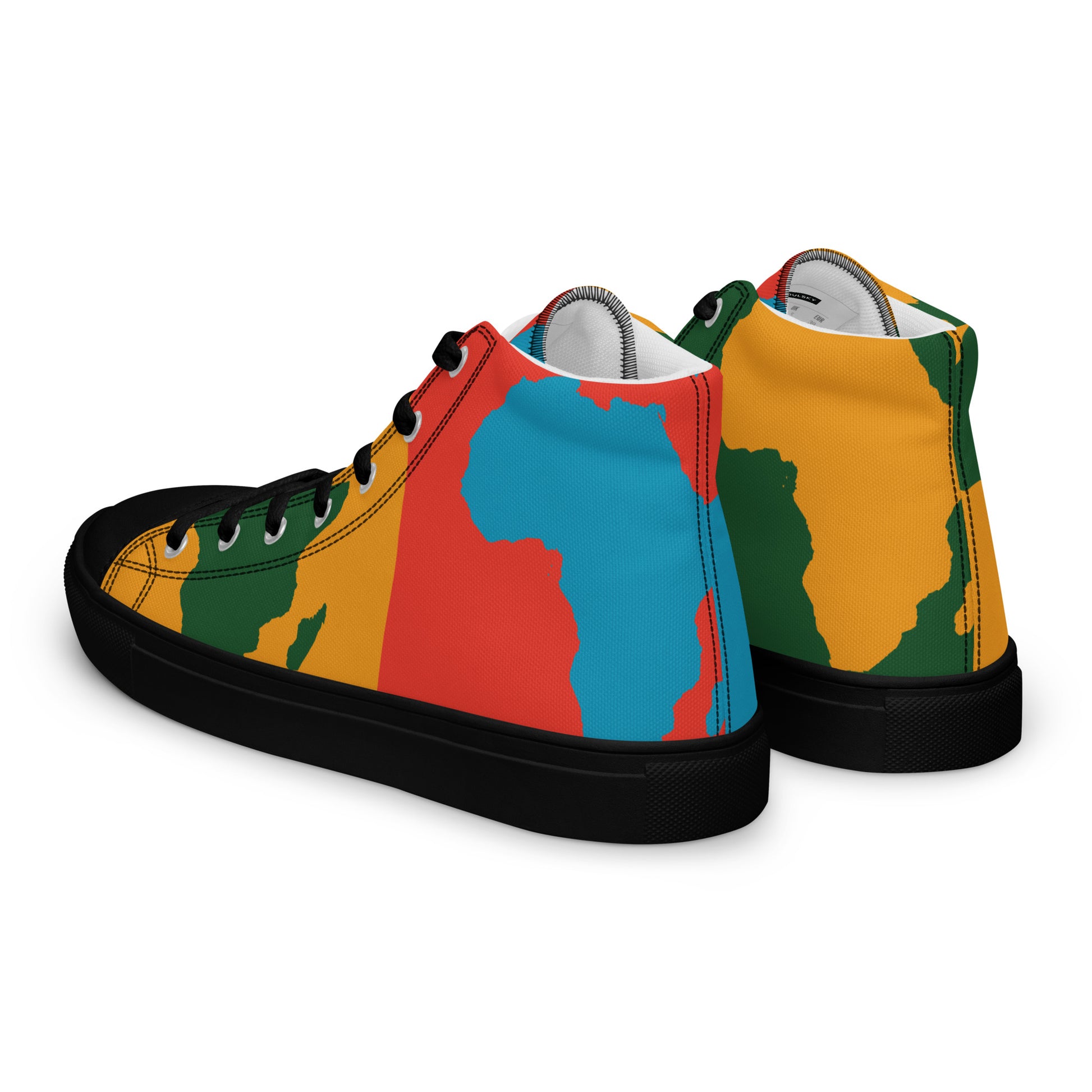 AFRICA WARHOL Men’s High Top Canvas Shoes (Bright) - SOULSKY