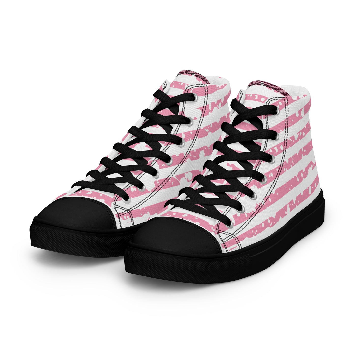 SHINE BRIGHT Men’s High Top Canvas Shoes (Pink)