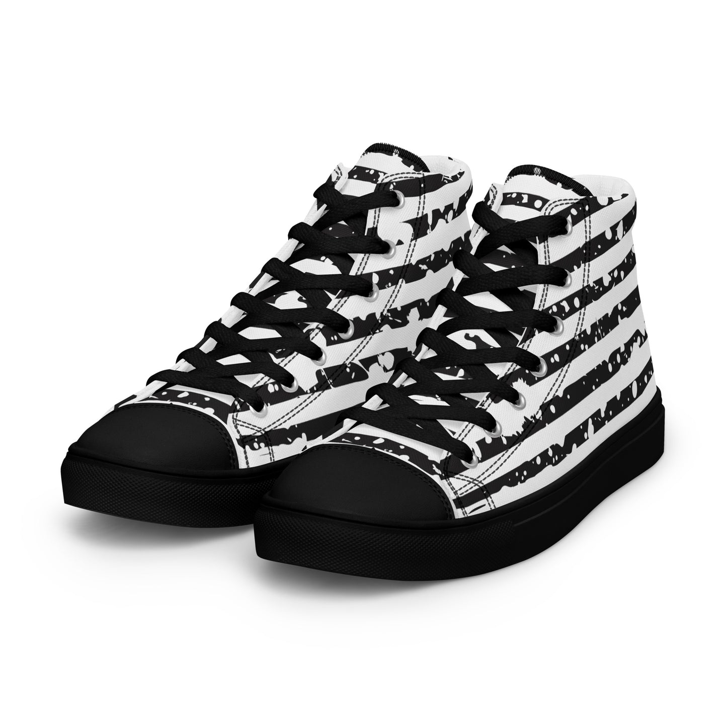 SHINE BRIGHT Men’s High Top Canvas Shoes (Black)