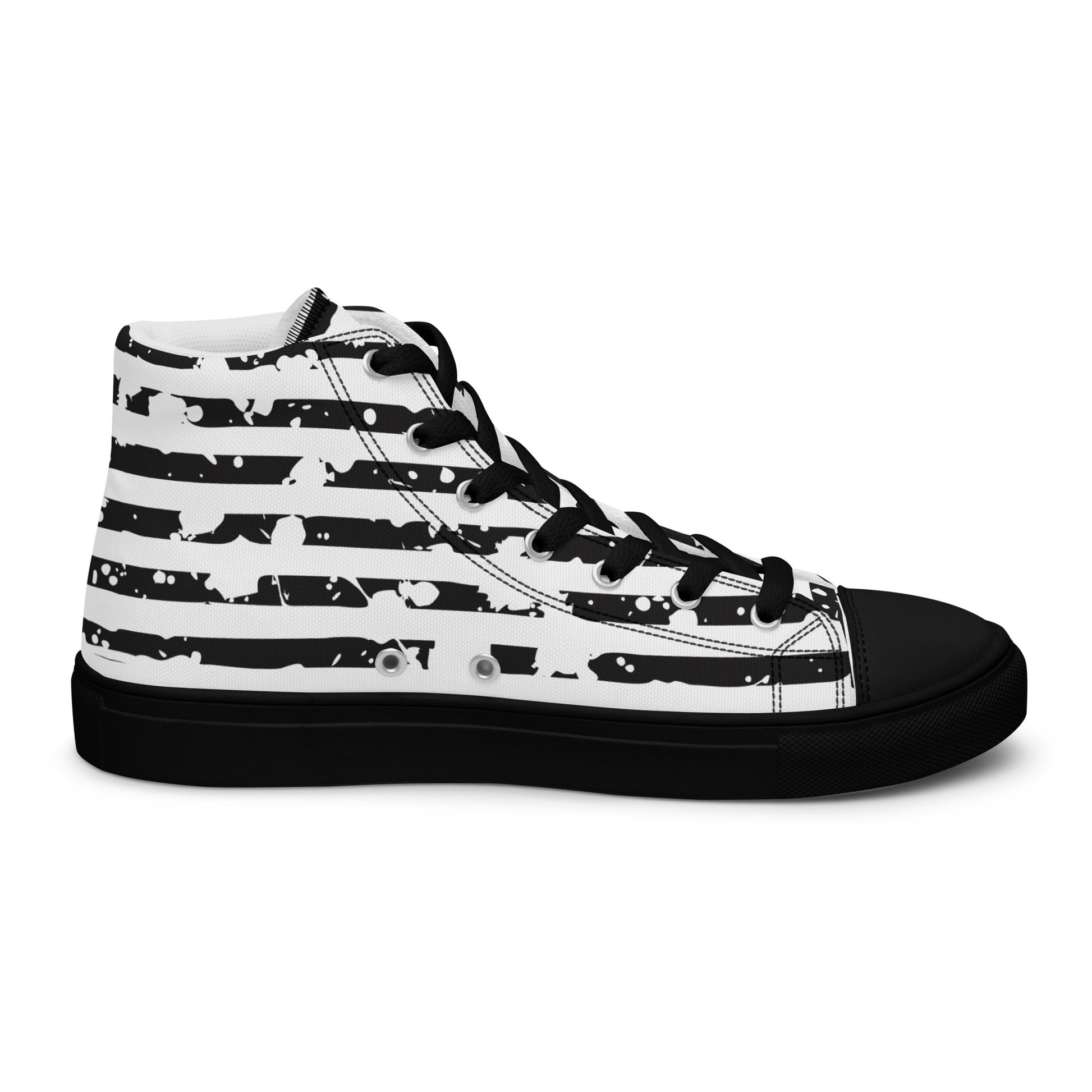 SHINE BRIGHT Men’s High Top Canvas Shoes (Black) - SOULSKY