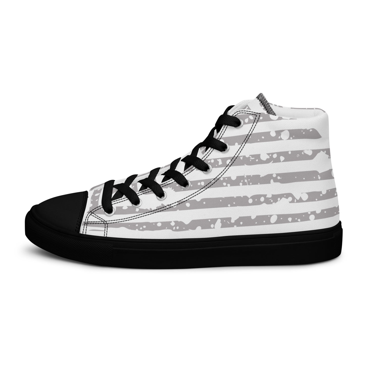 SHINE BRIGHT Men’s High Top Canvas Shoes (Gray)