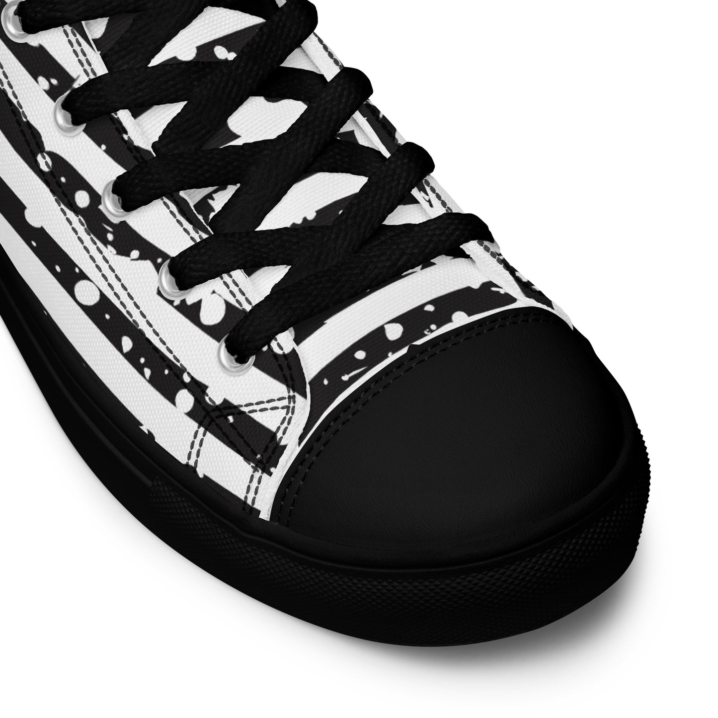 SHINE BRIGHT Men’s High Top Canvas Shoes (Black)