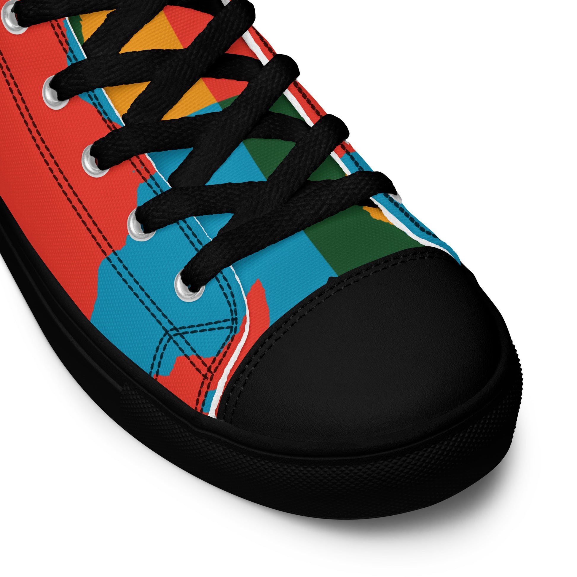 AFRICA WARHOL Men’s High Top Canvas Shoes (Bright) - SOULSKY