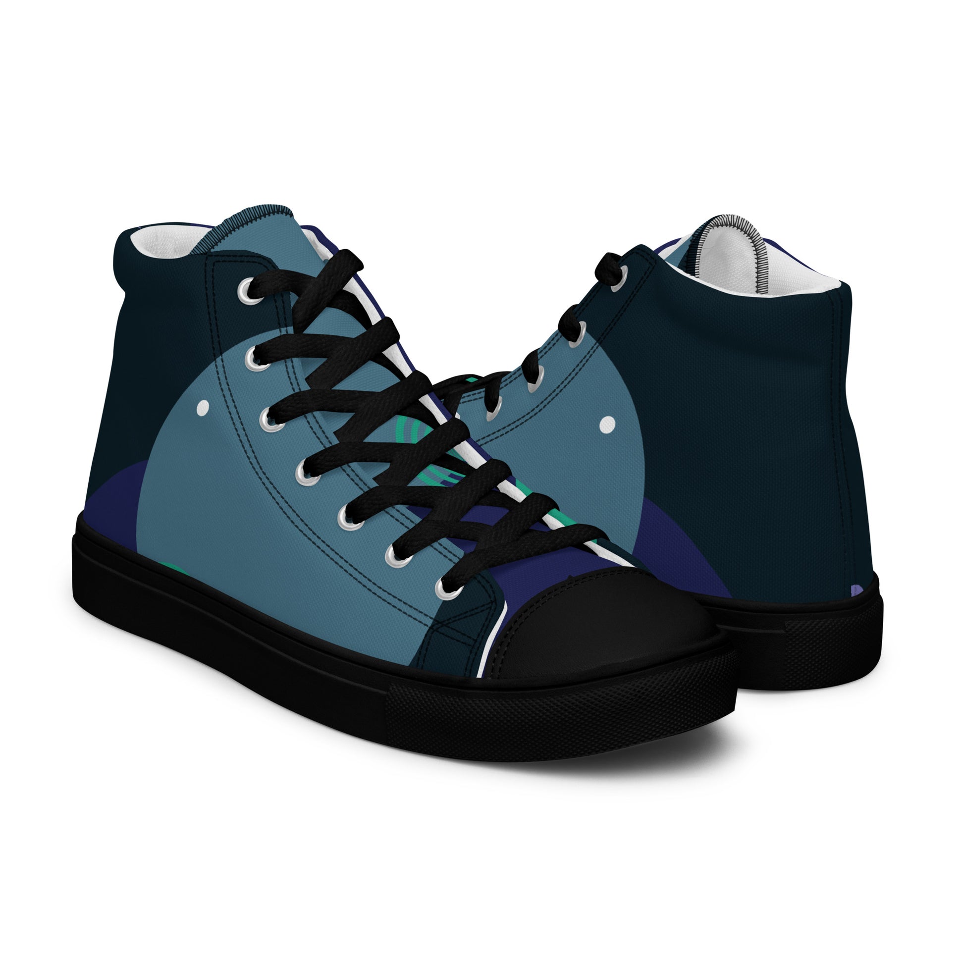 ARTIST Men’s High Top Canvas Shoes (Blue Tones) - SOULSKY