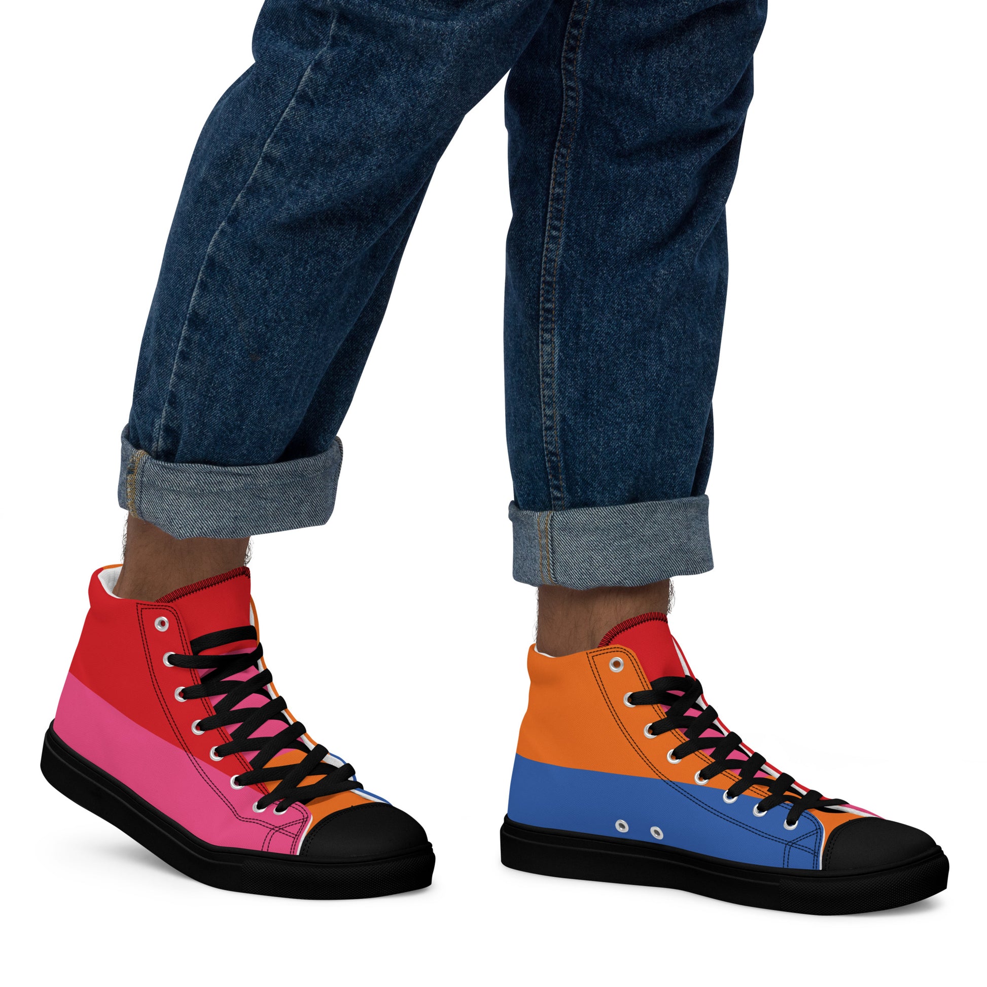 COLORFUL Men’s High Top Canvas Shoes (80's Flow) - SOULSKY