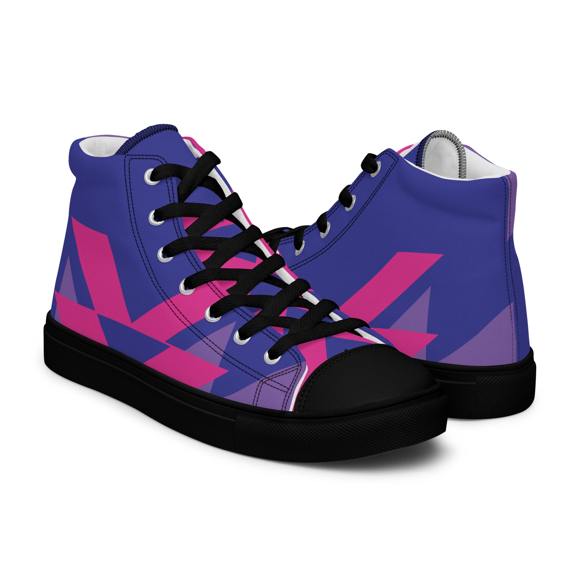 BE BRAVE Men’s High Top Canvas Shoes (Purple, Pink) - SOULSKY