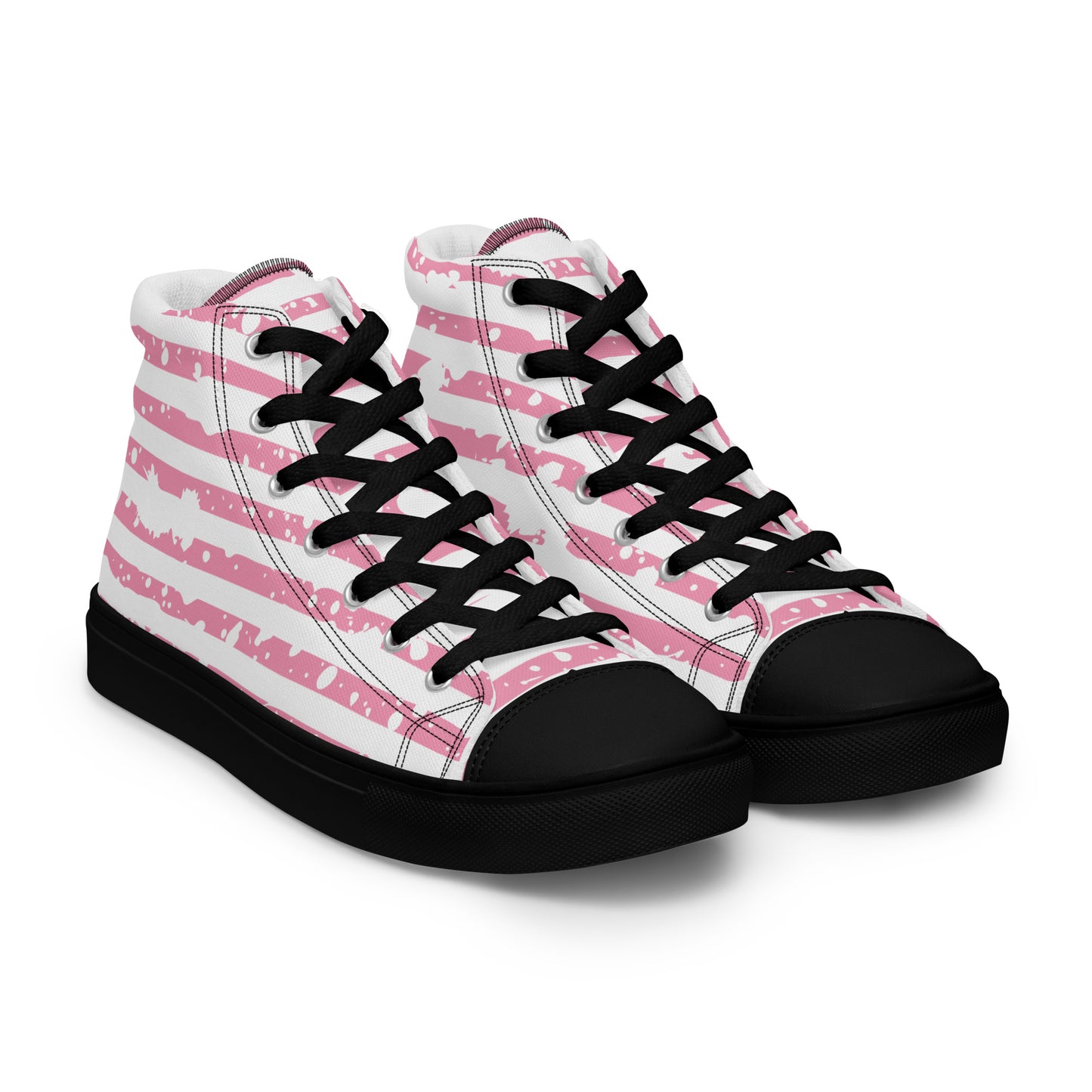 SHINE BRIGHT Men’s High Top Canvas Shoes (Pink)