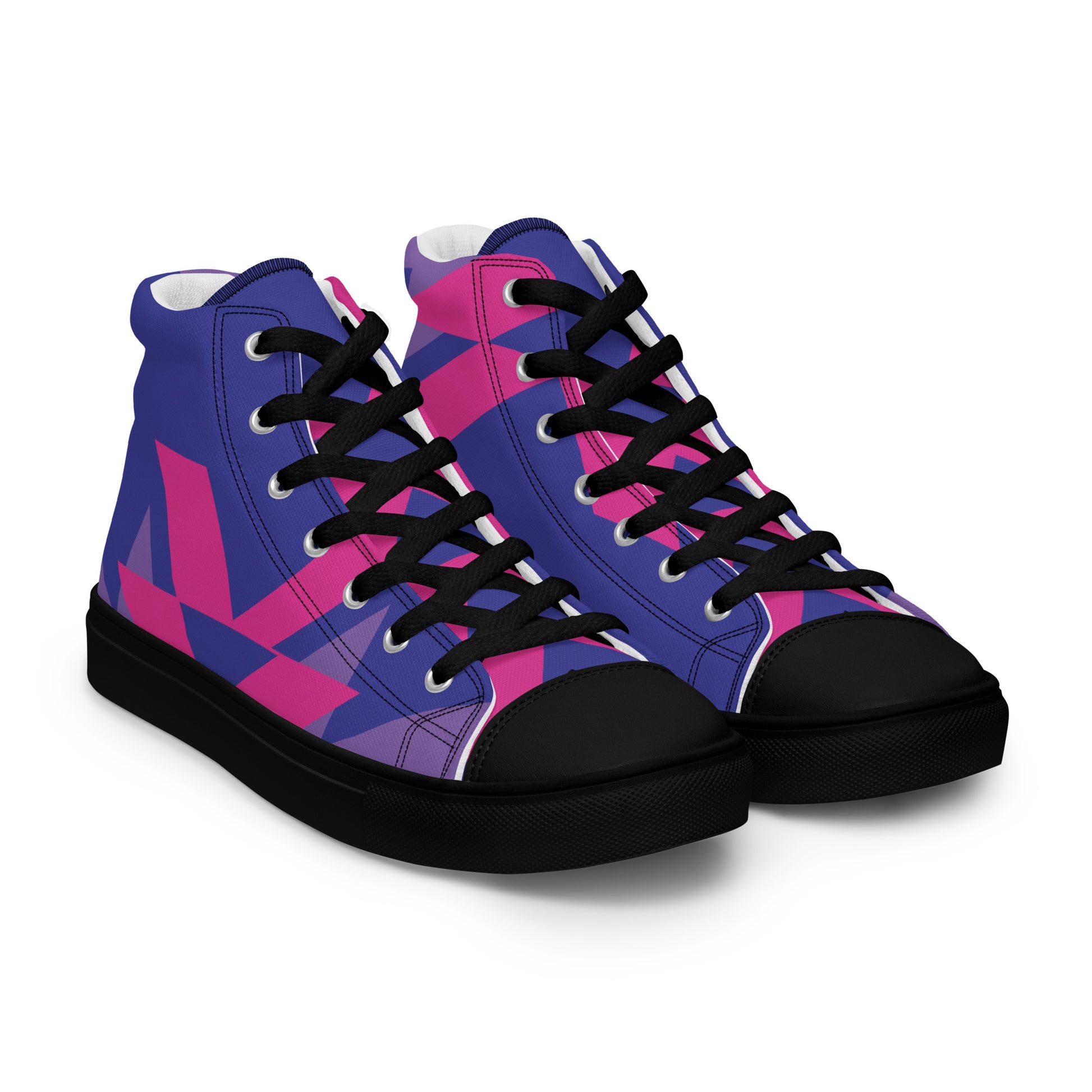 BE BRAVE Men’s High Top Canvas Shoes (Purple, Pink) - SOULSKY