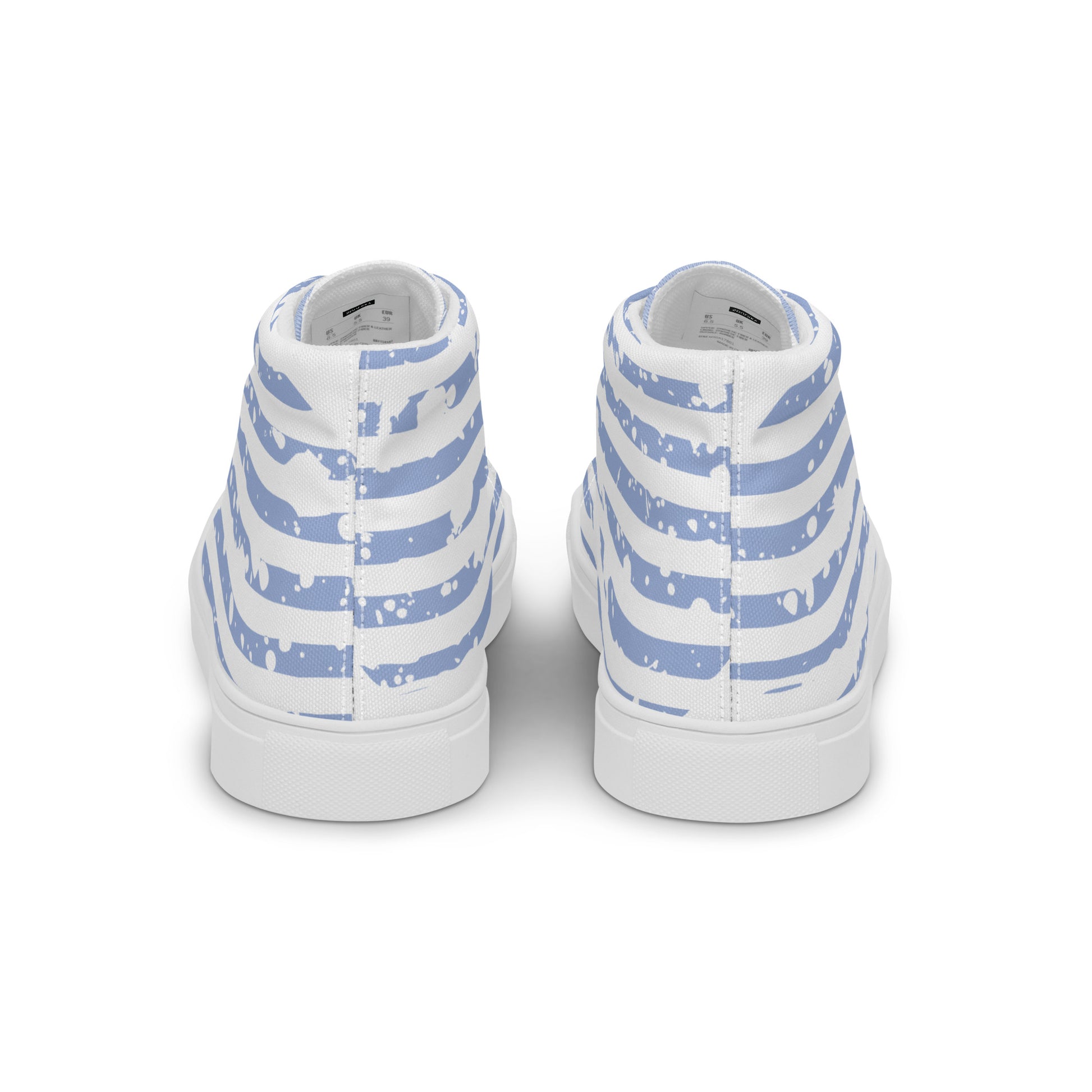 SHINE BRIGHT Men’s High Top Canvas Shoes (Light Blue) - SOULSKY