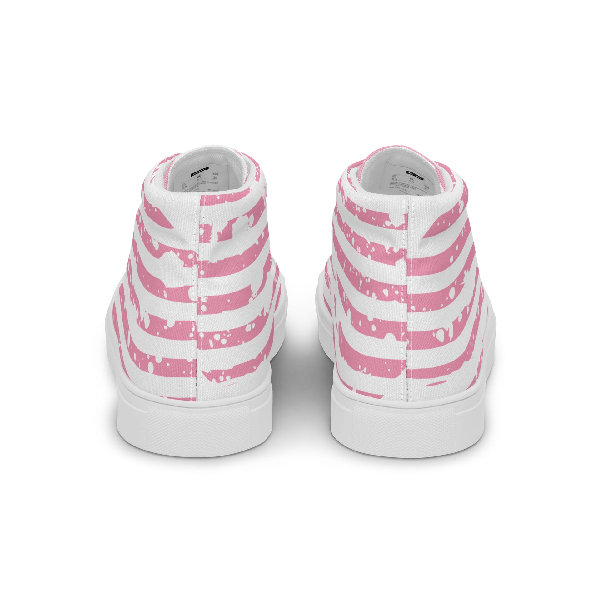 SHINE BRIGHT Men’s High Top Canvas Shoes (Pink) - SOULSKY