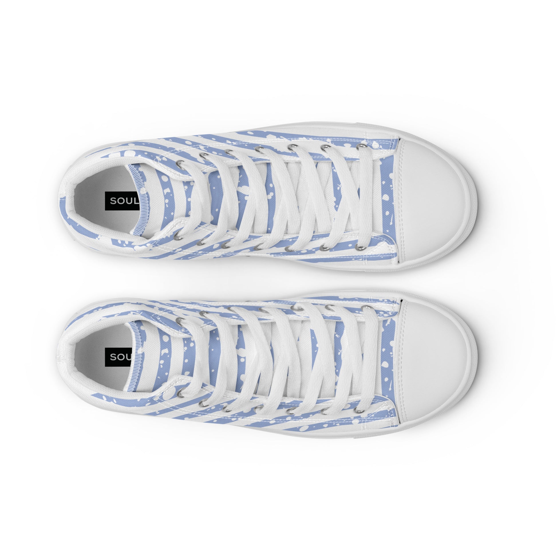 SHINE BRIGHT Men’s High Top Canvas Shoes (Light Blue) - SOULSKY