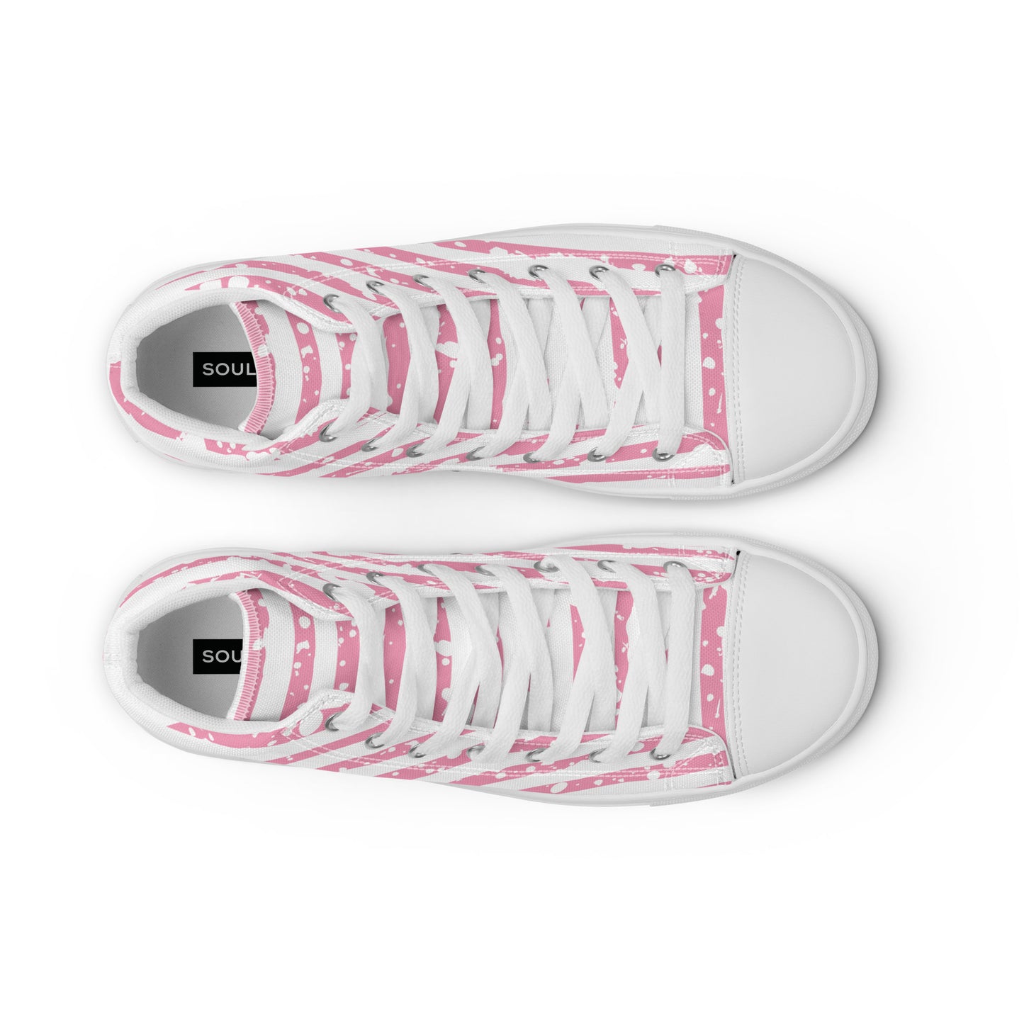 SHINE BRIGHT Men’s High Top Canvas Shoes (Pink)