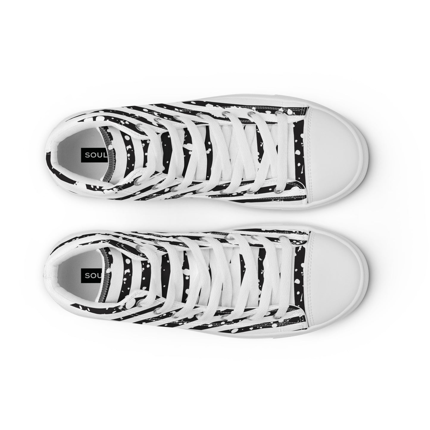 SHINE BRIGHT Men’s High Top Canvas Shoes (Black)