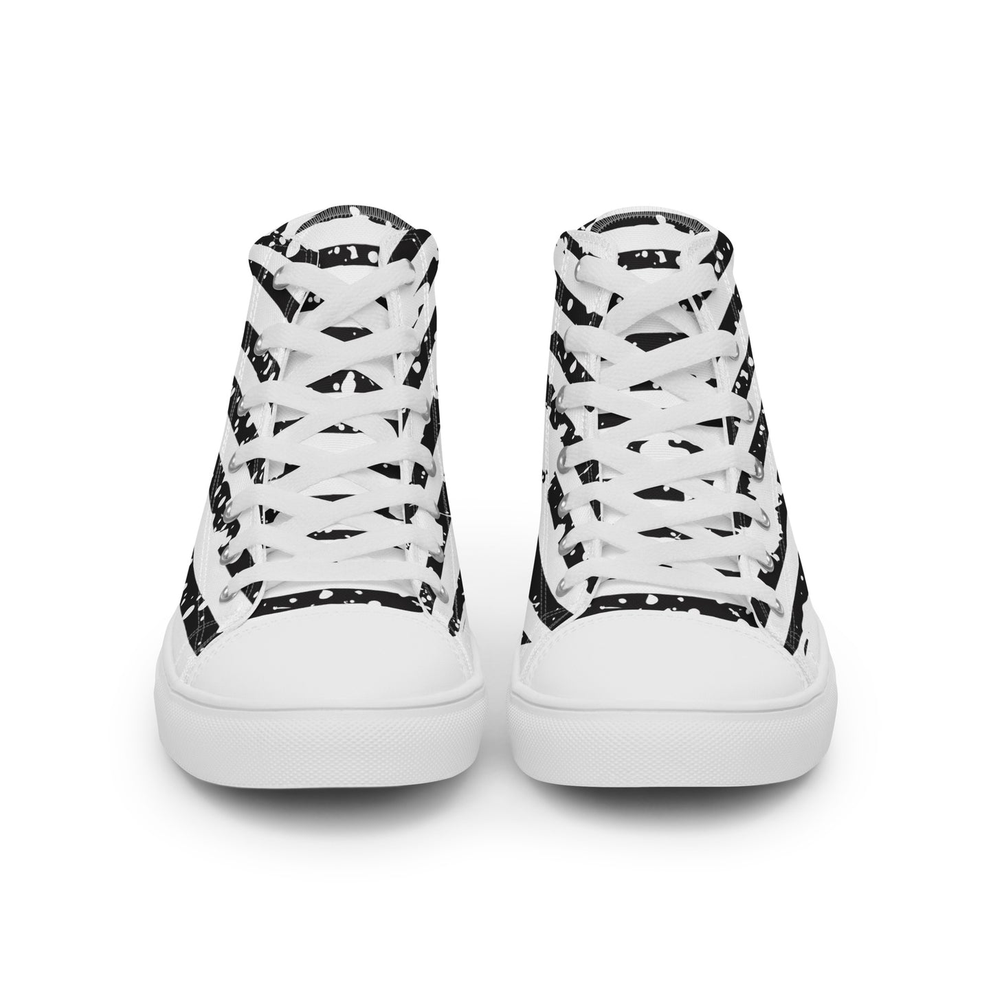 SHINE BRIGHT Men’s High Top Canvas Shoes (Black)
