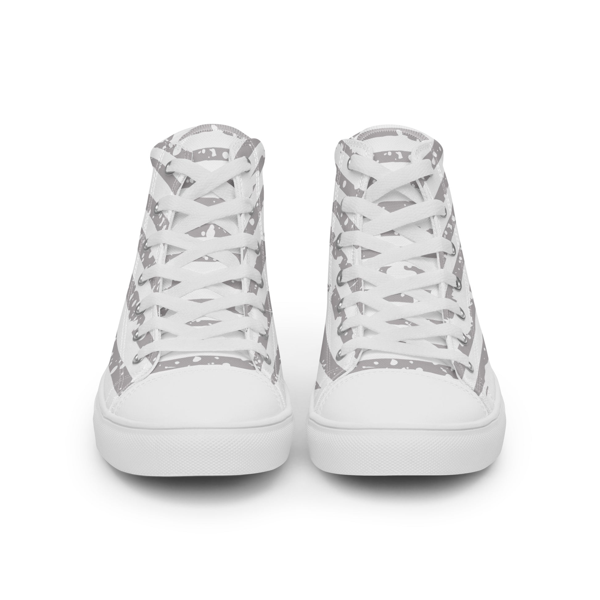 SHINE BRIGHT Men’s High Top Canvas Shoes (Gray) - SOULSKY