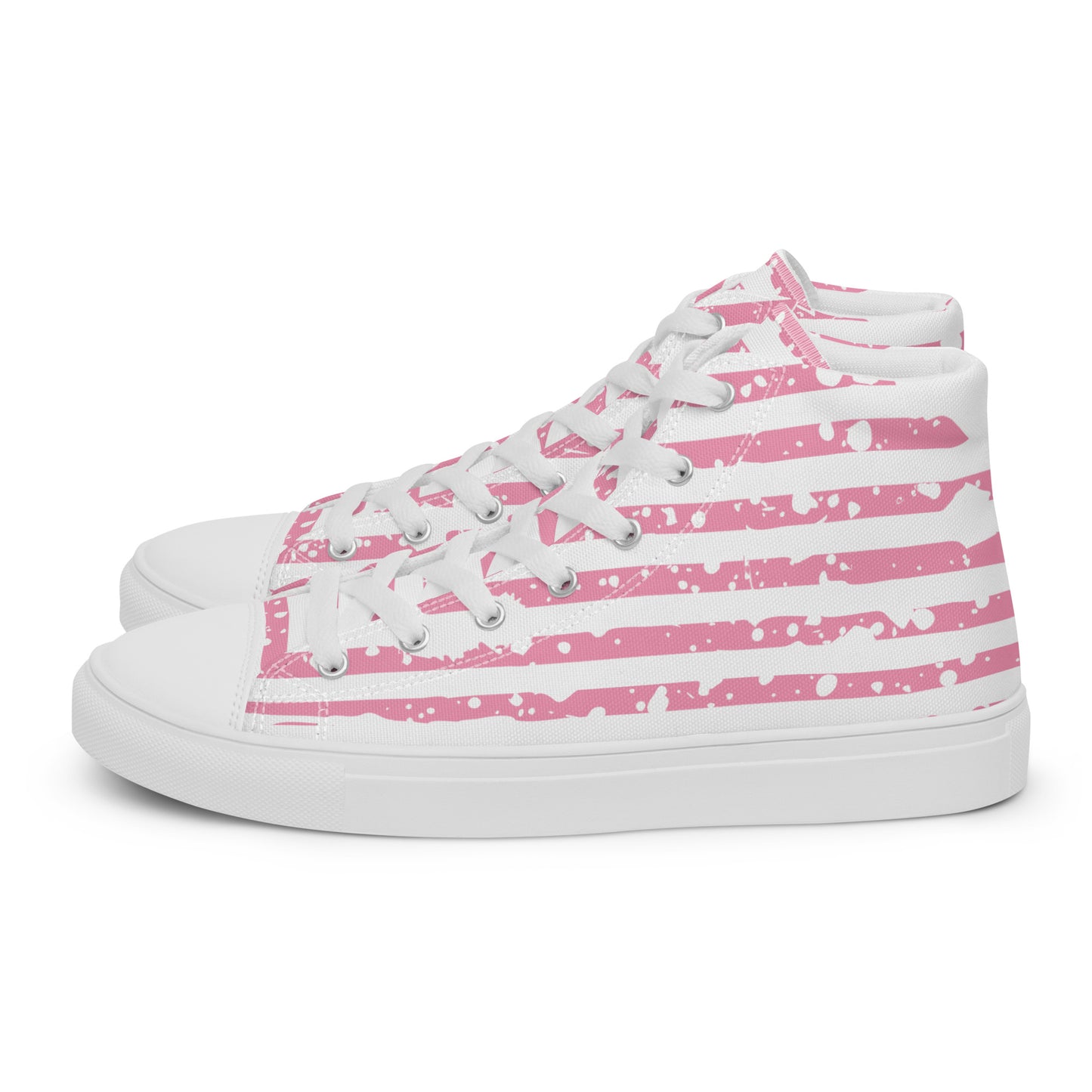 SHINE BRIGHT Men’s High Top Canvas Shoes (Pink)