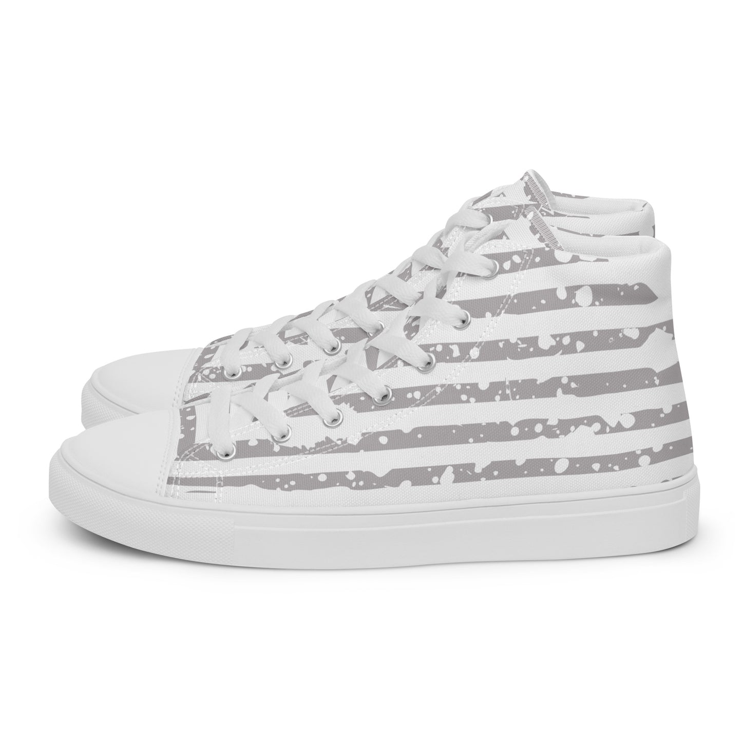 SHINE BRIGHT Men’s High Top Canvas Shoes (Gray)