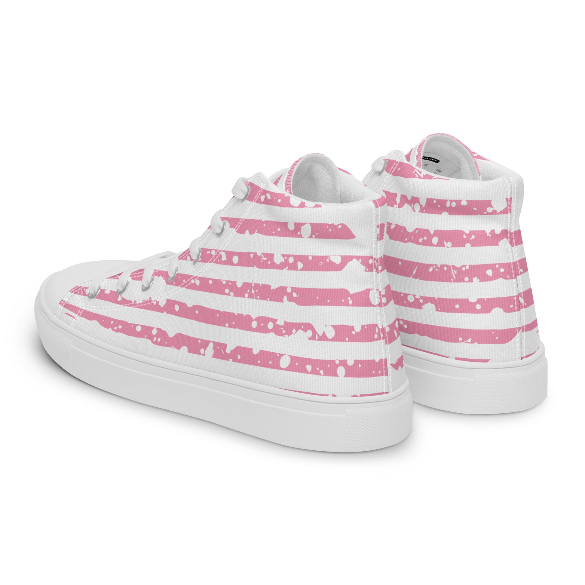 SHINE BRIGHT Men’s High Top Canvas Shoes (Pink) - SOULSKY