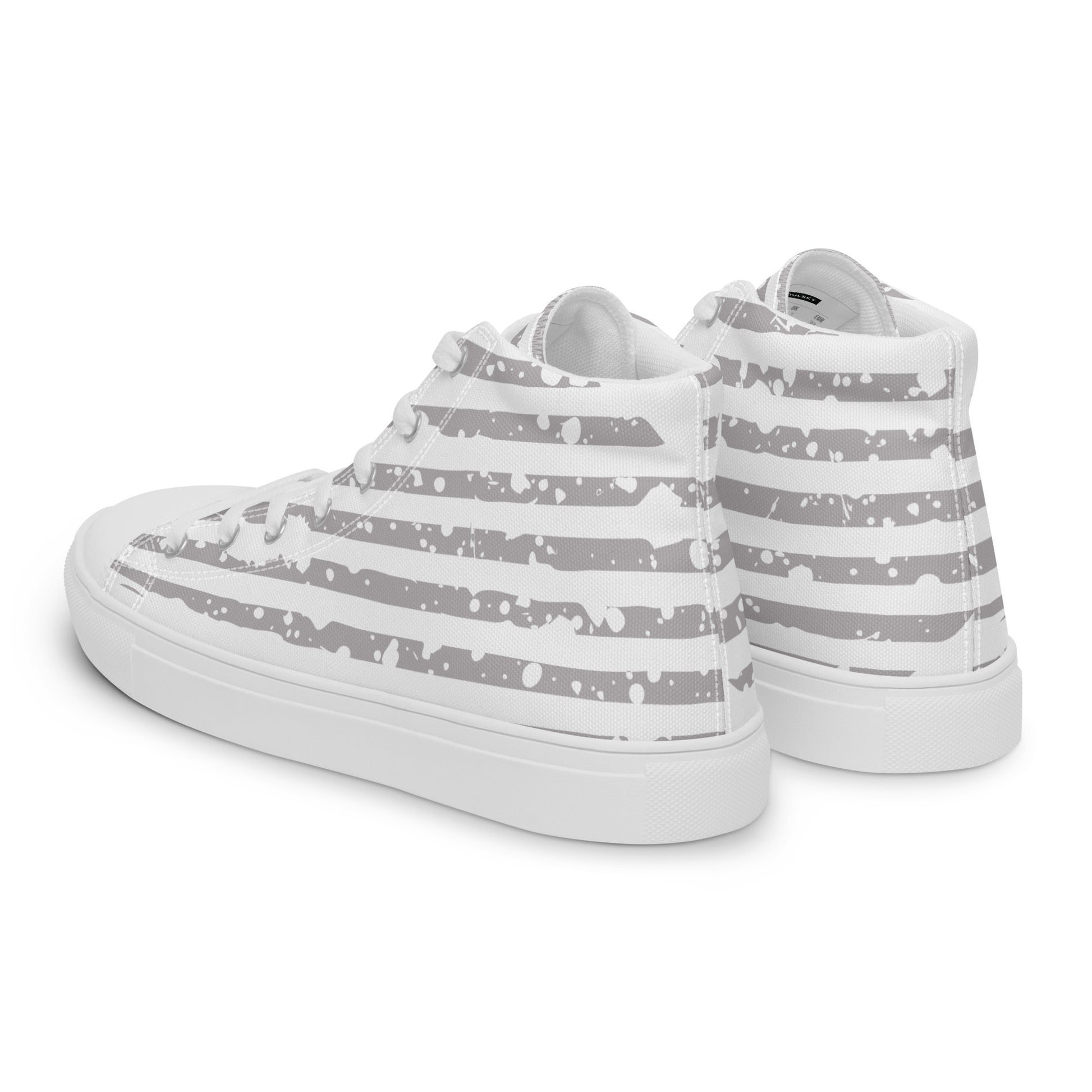 SHINE BRIGHT Men’s High Top Canvas Shoes (Gray) - SOULSKY
