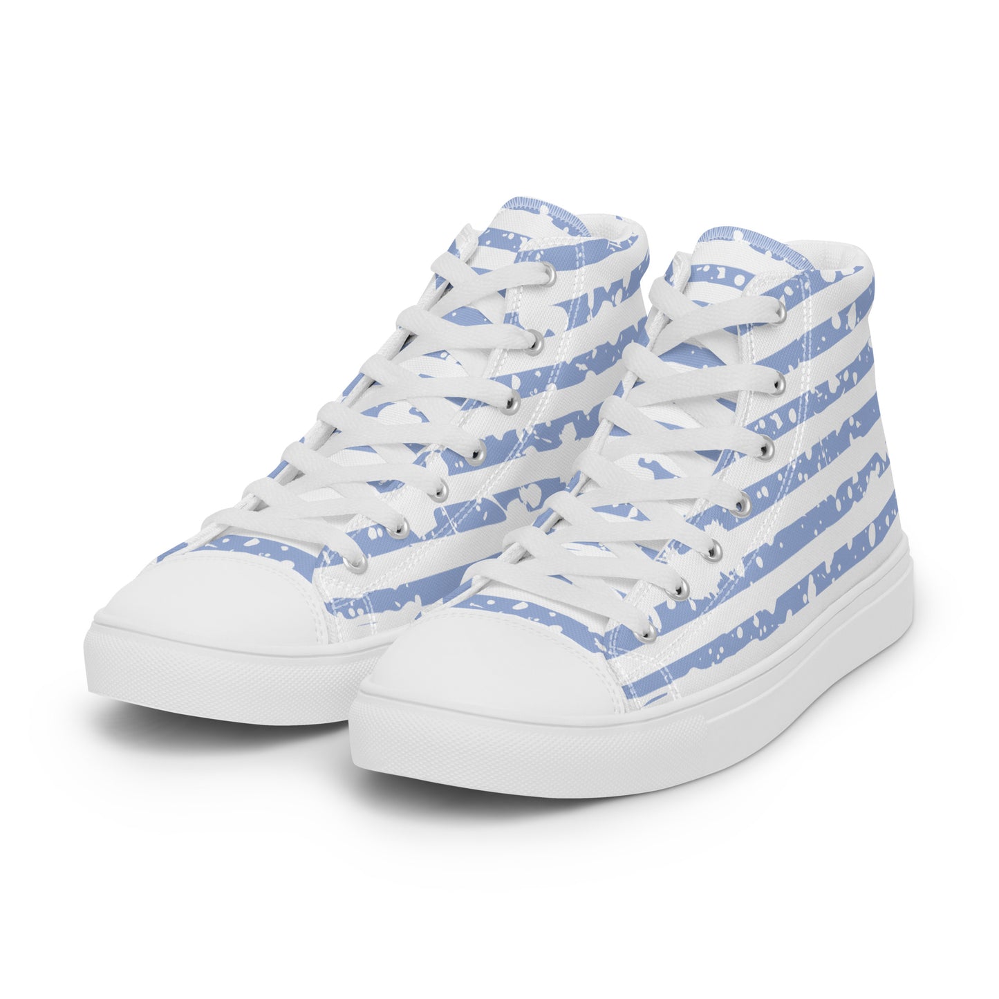 SHINE BRIGHT Men’s High Top Canvas Shoes (Light Blue)
