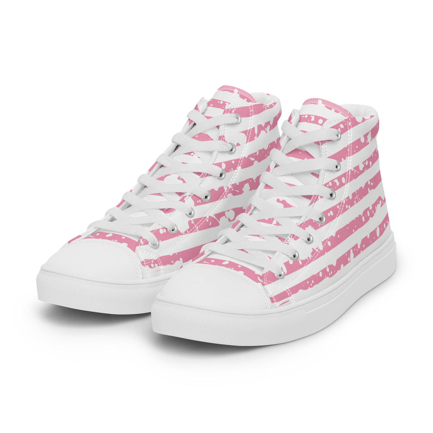SHINE BRIGHT Men’s High Top Canvas Shoes (Pink)