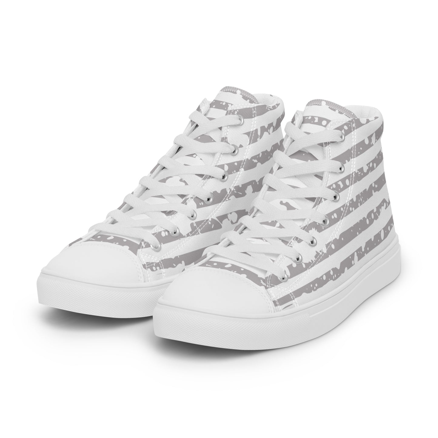 SHINE BRIGHT Men’s High Top Canvas Shoes (Gray)