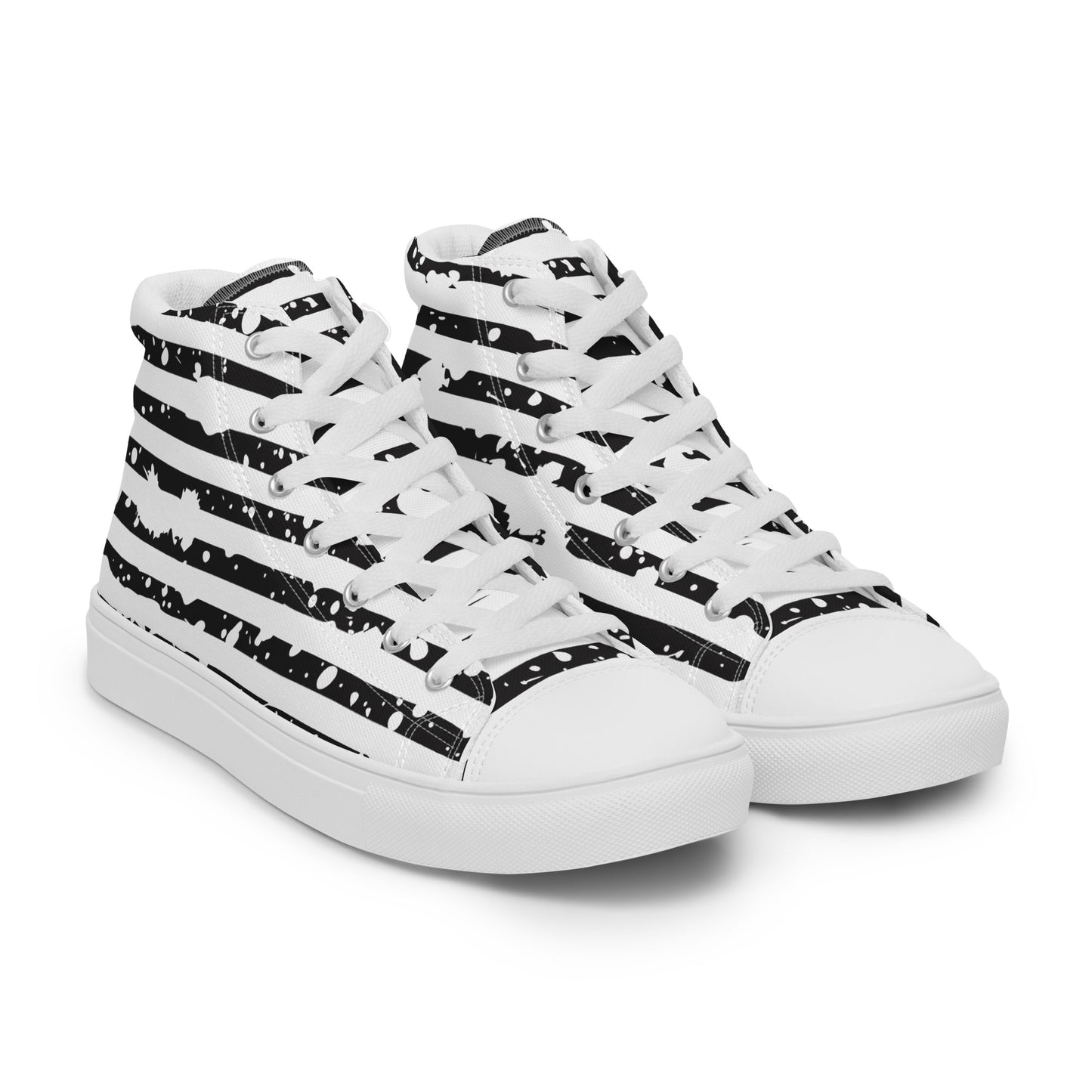 SHINE BRIGHT Men’s High Top Canvas Shoes (Black)