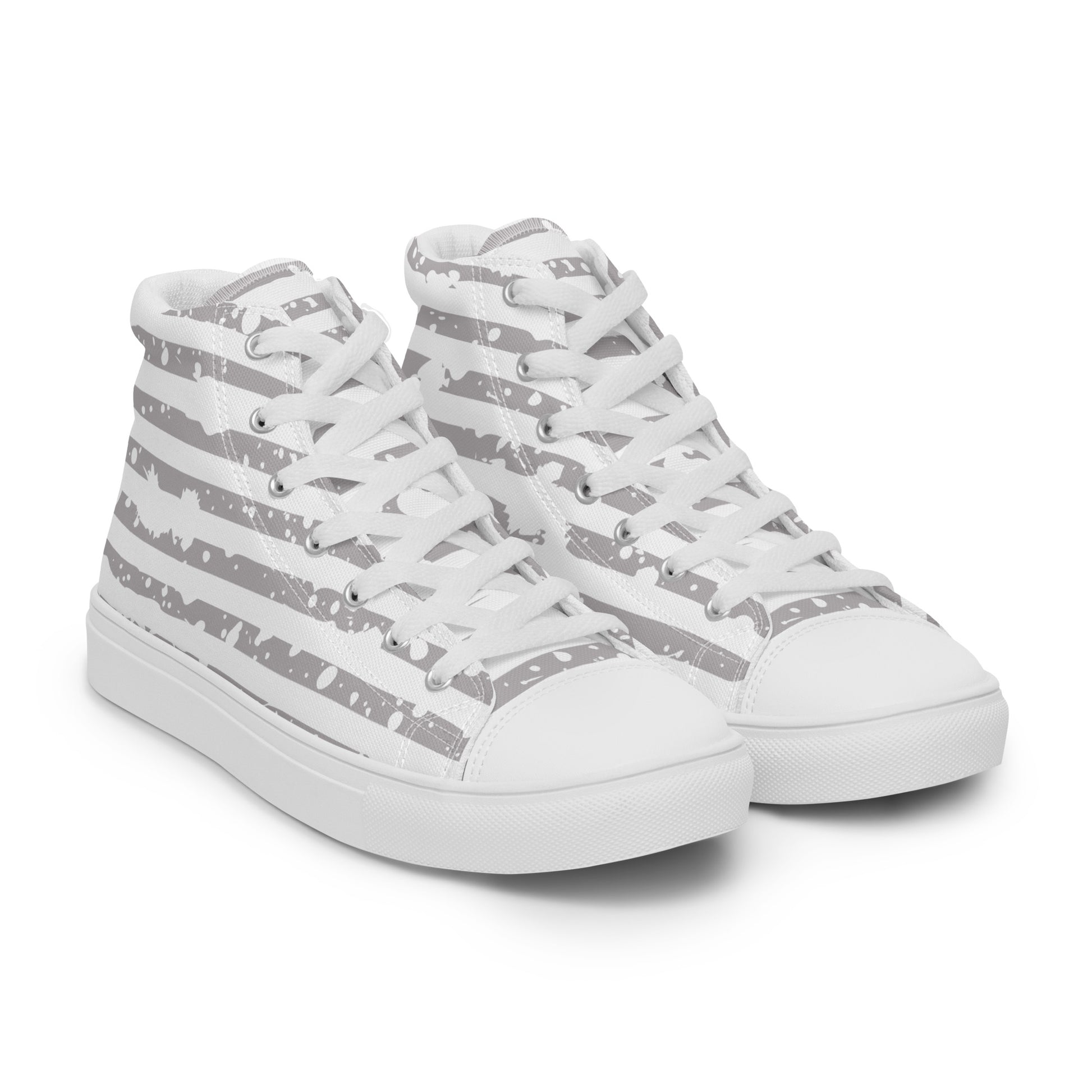 SHINE BRIGHT Men’s High Top Canvas Shoes (Gray) - SOULSKY